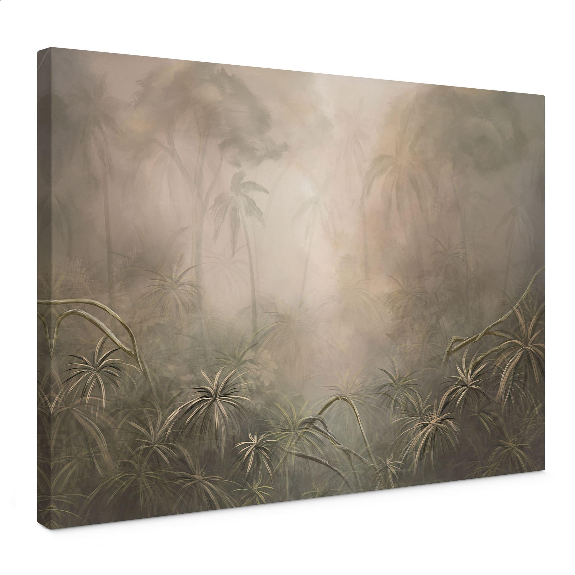 Jungle Canvas schilderij Mystiek regenwoud in de mist - Ms Tiff