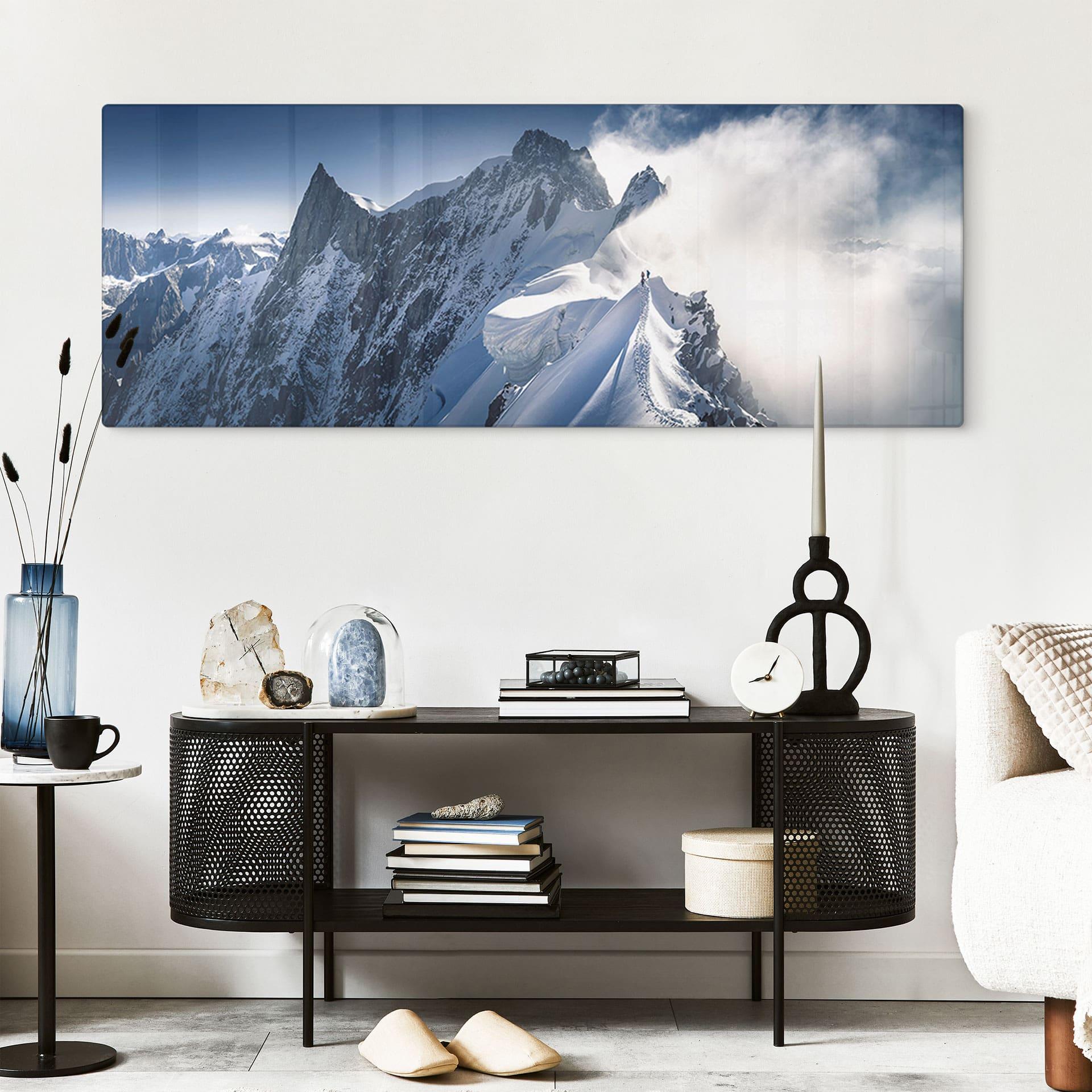 Glasbillede - Bjergpanorama - Toppen af Mont Blanc - Nienartowicz - Panorama