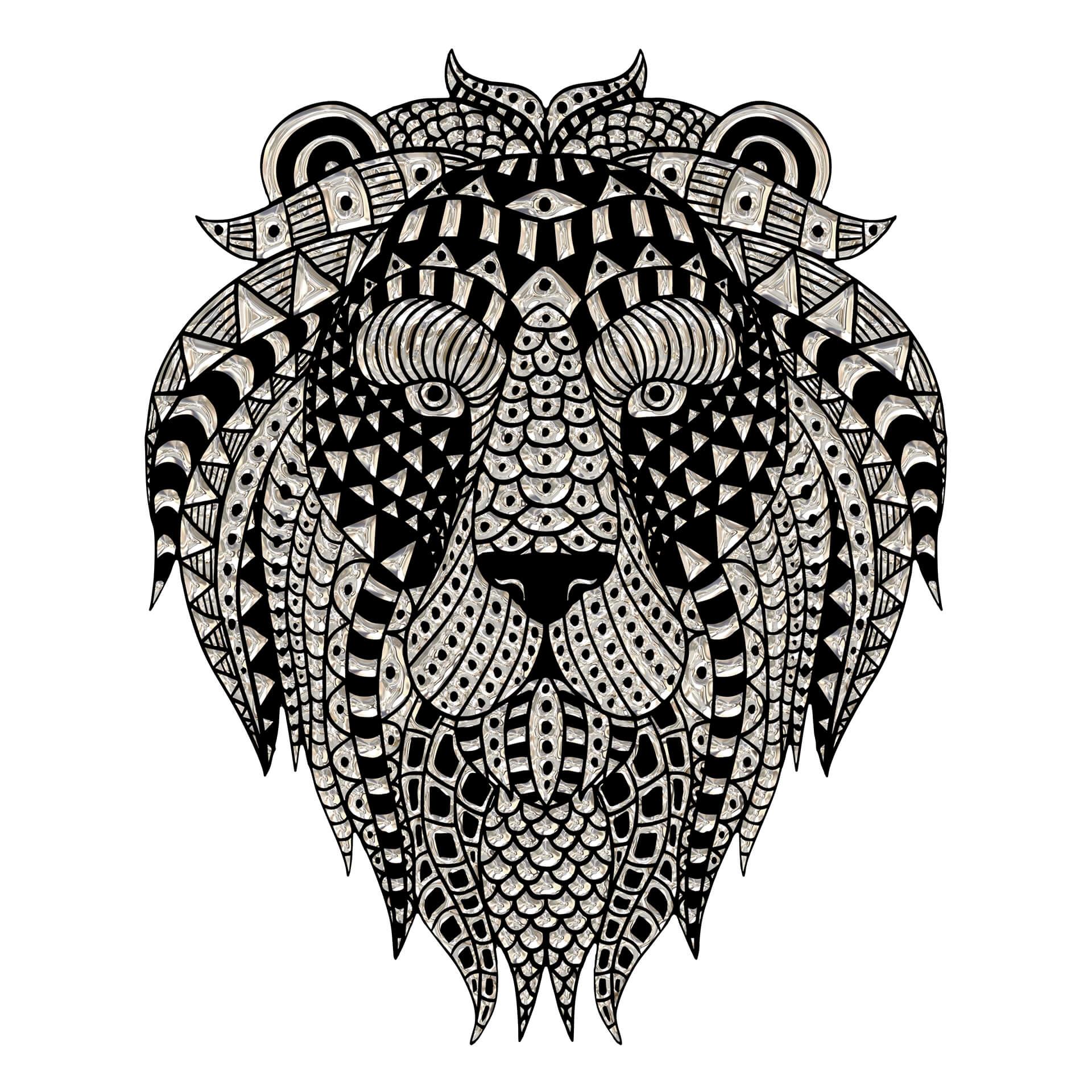 Wandtattoo Metallic Lion