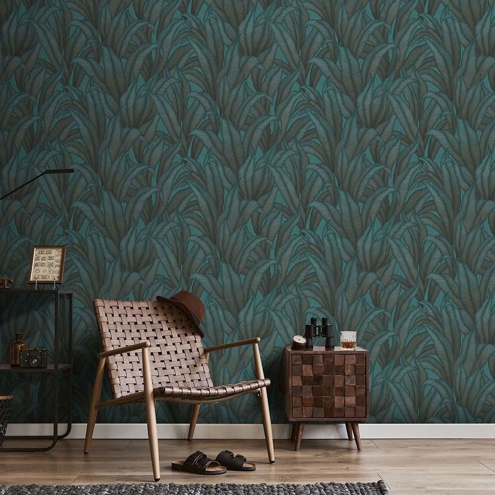 rank tapet, mønster tapet Fashion for Walls 4 af Guido Maria Kretschmer turkis