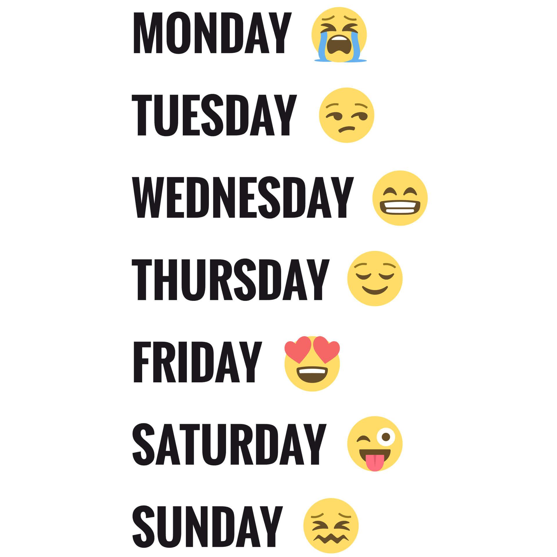 Wandtattoo Emoji Days Of The Week