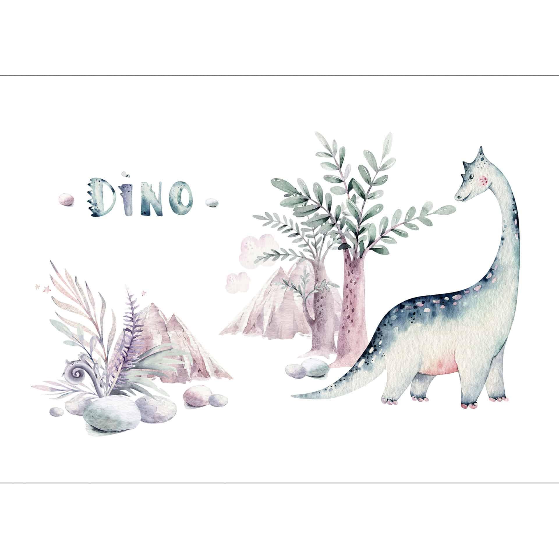 dinosaurus behang in wit roze - vliesbehang Designwalls 2 - 2,55 x 3,5 m