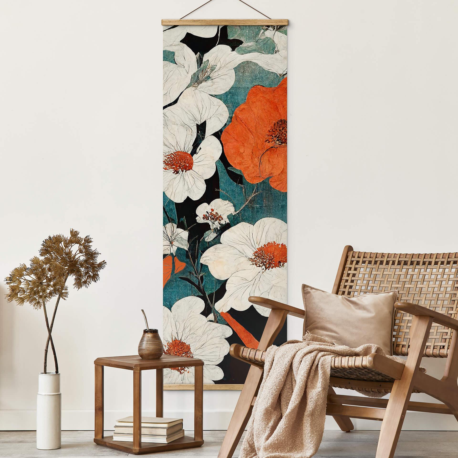 Obraz tkaniny Asian blossom splendour - Treechild - Panorama