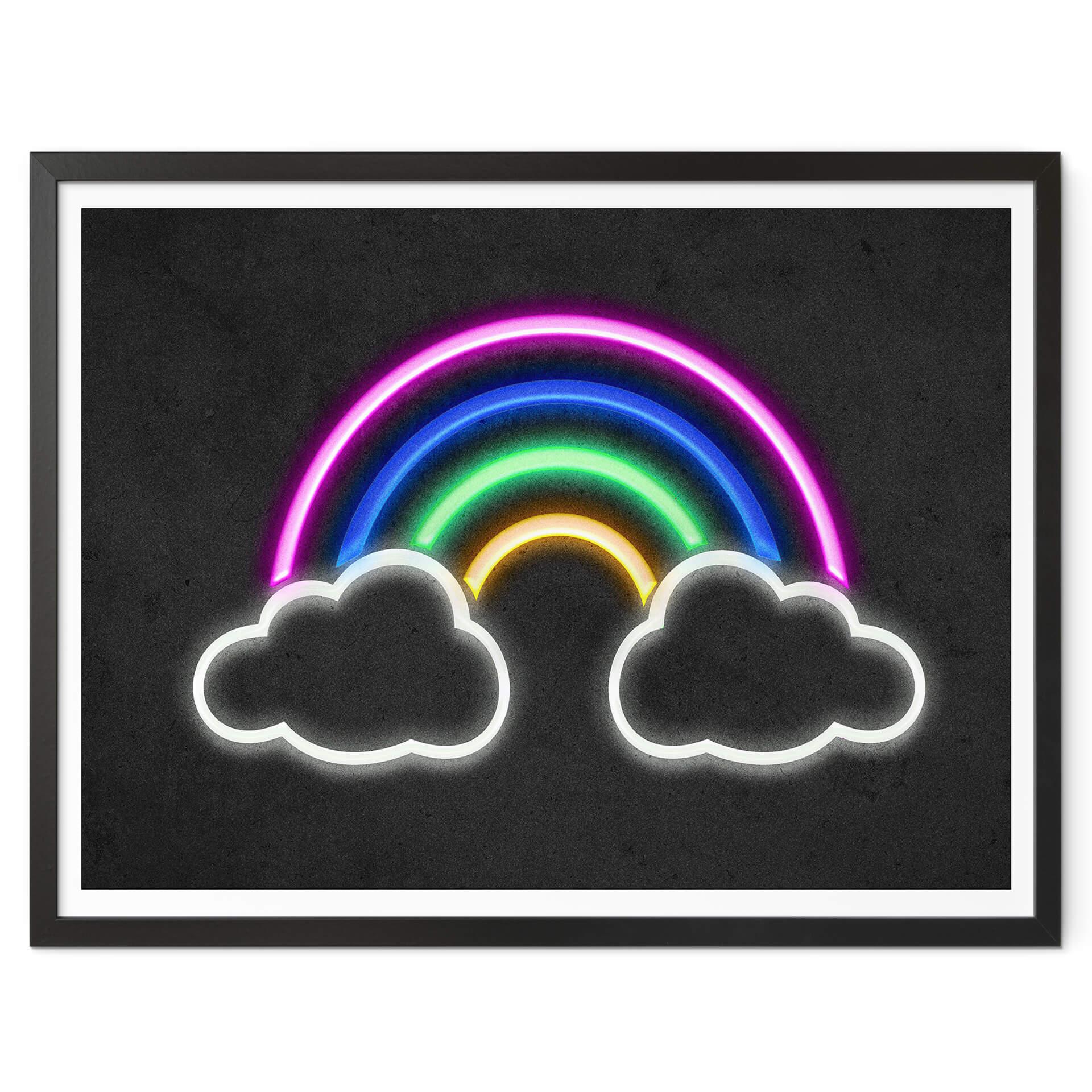 Póster arco iris - luz de neón