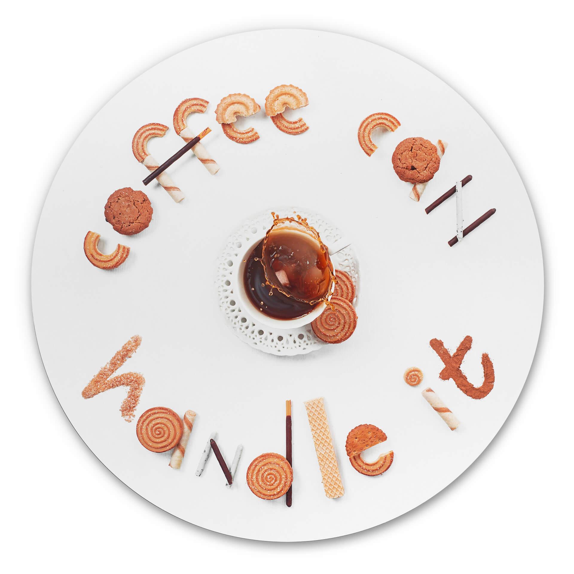 Tableau sur alu-Dibond rond Belenko - Coffee can handle it