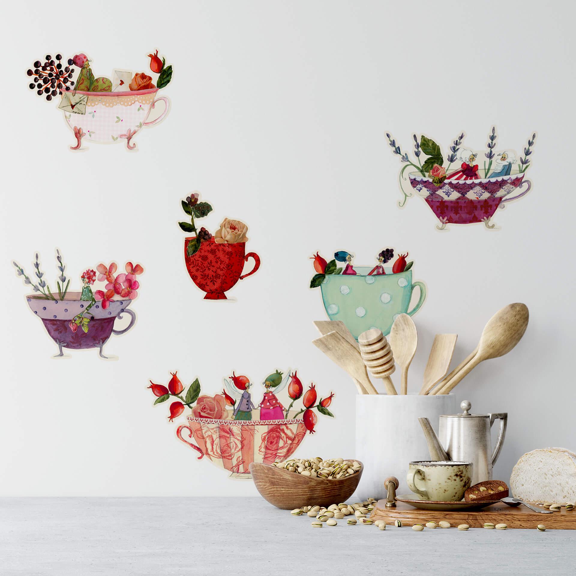 Adesivo murale Leffler – Dolcezza in tazze
