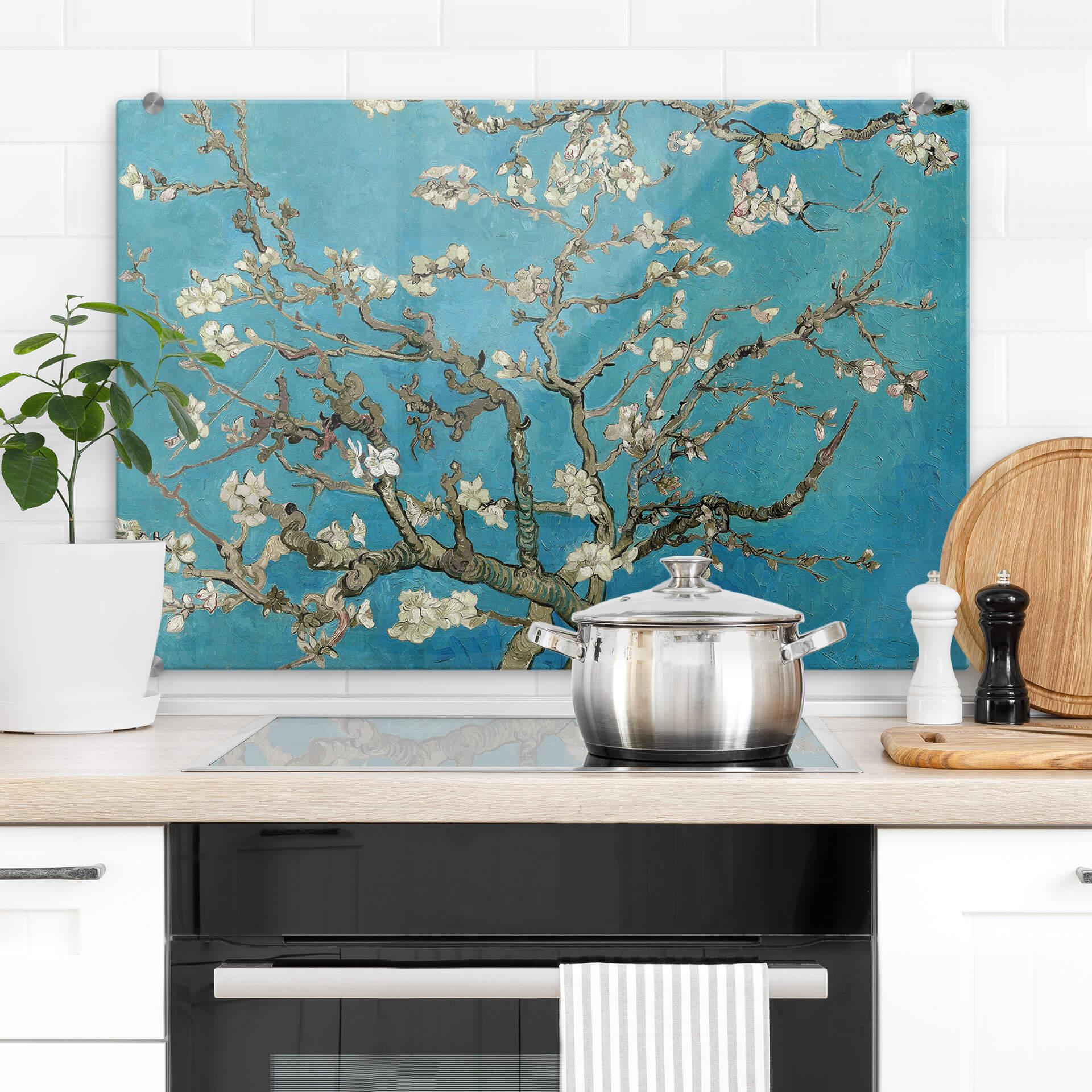 Stænkplade - van Gogh - Mandelblomst blå