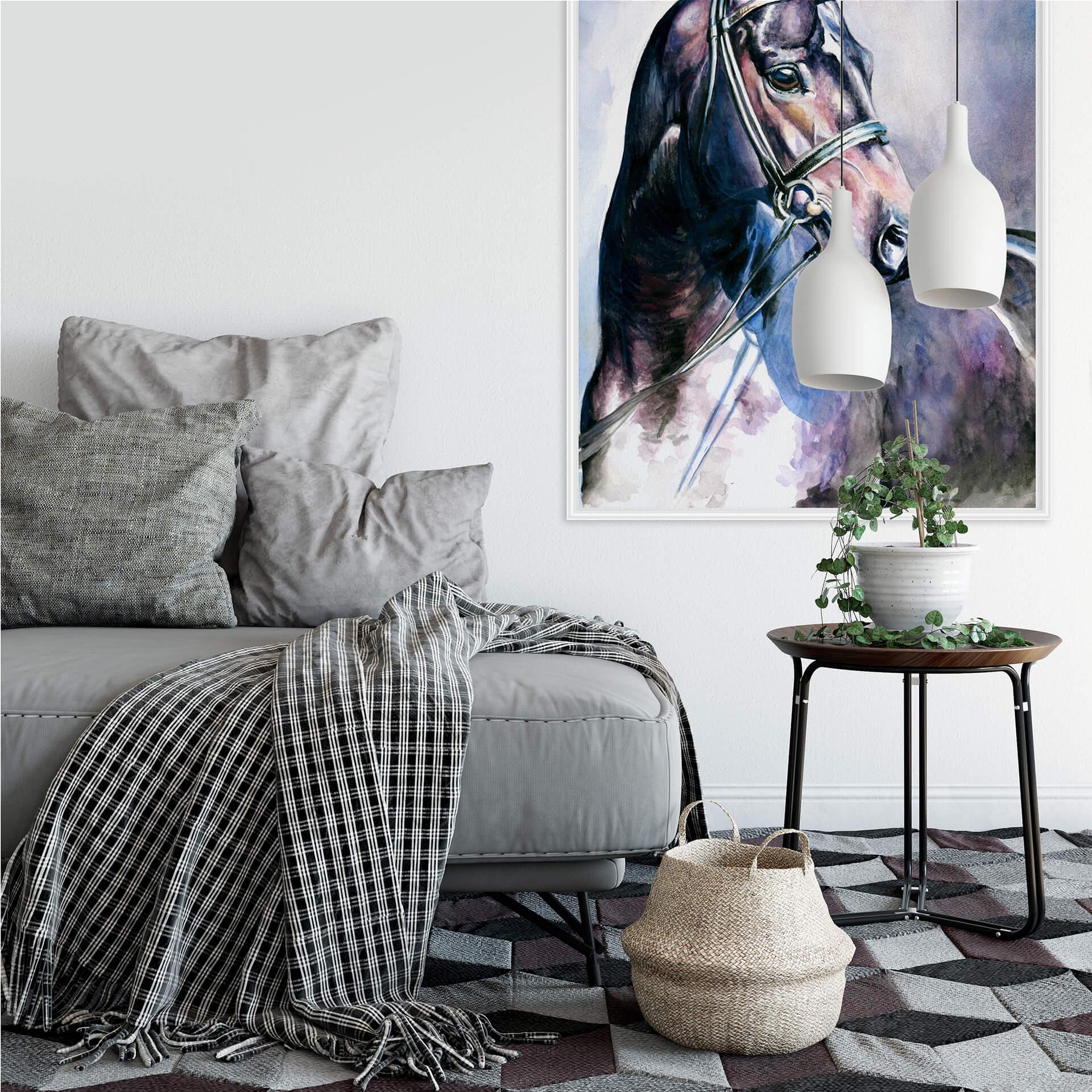 Muurprints Paarden Aquarel