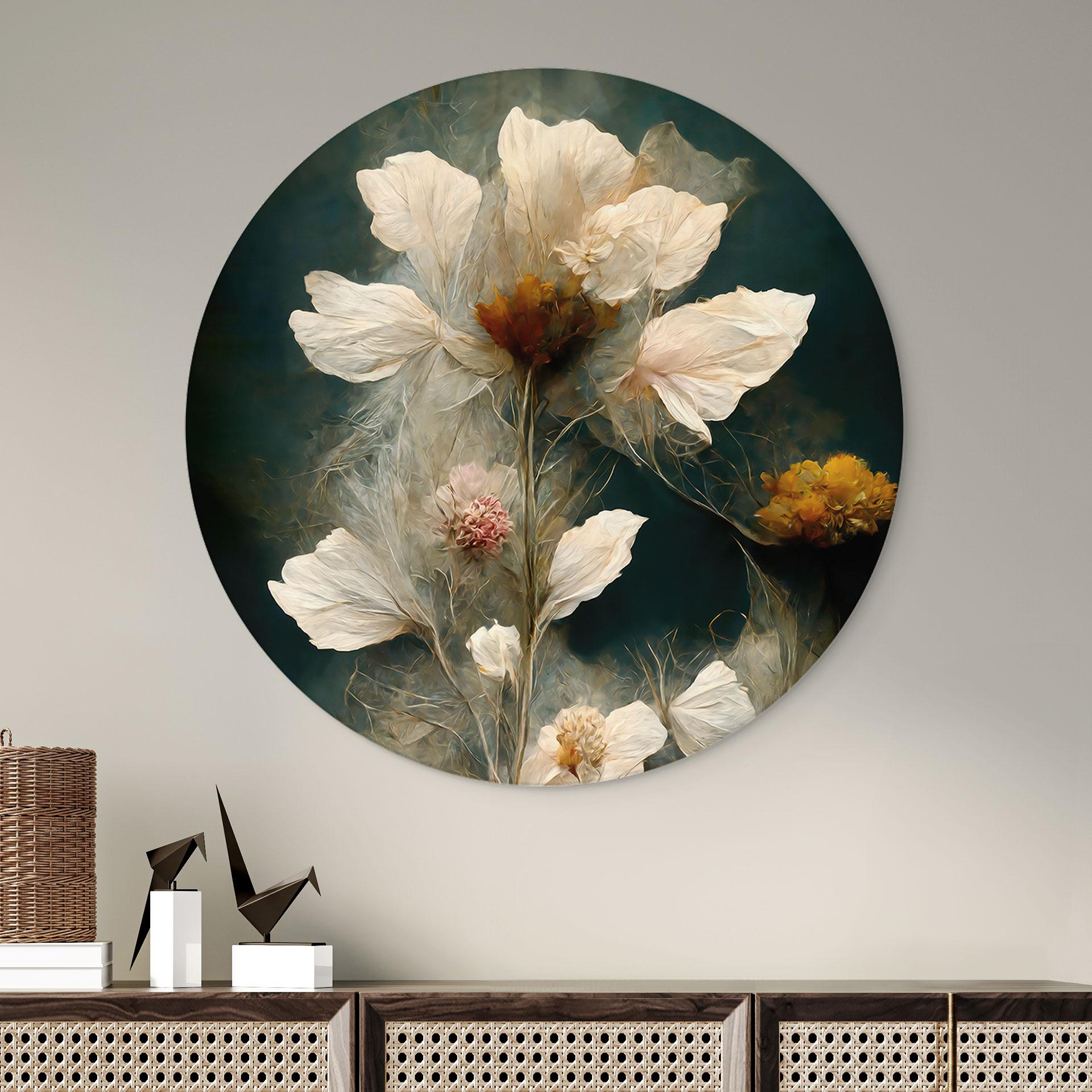 Transient blossoms - Treechild - rund – print på aluminium (Alu-Dibond)