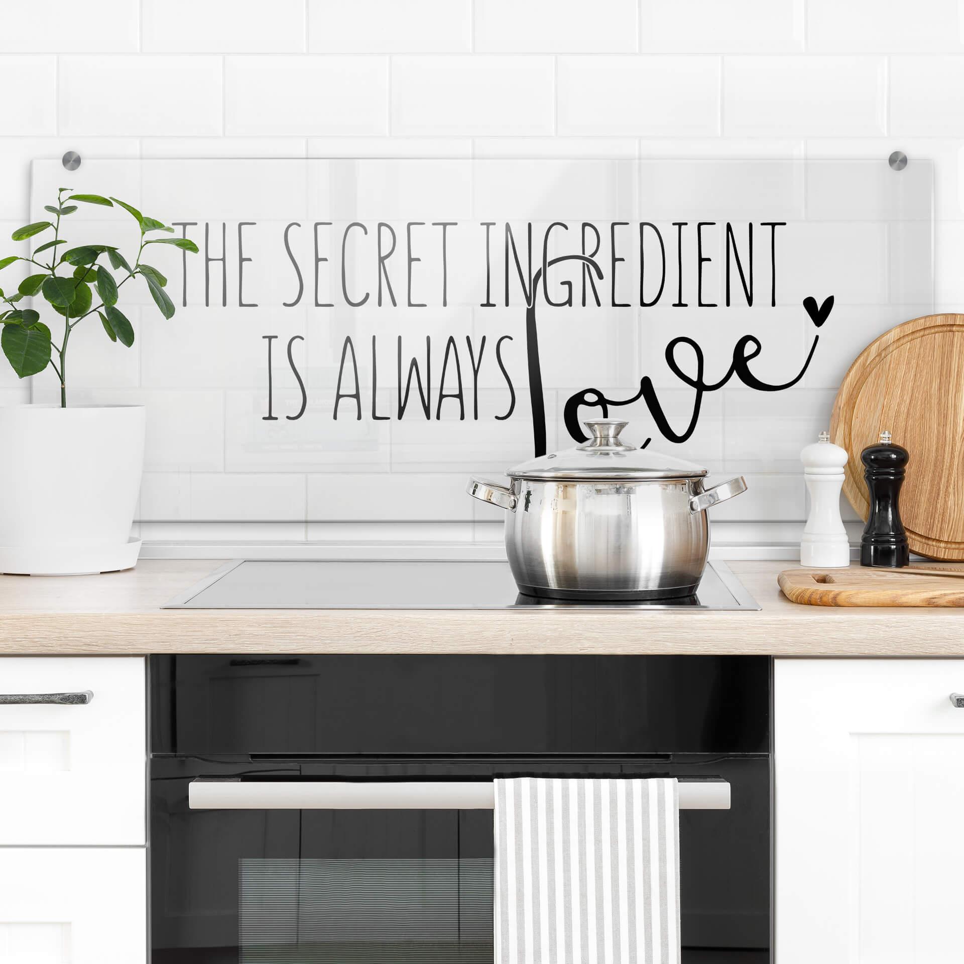 Stænkplade - The secret ingredient is always love - Panorama