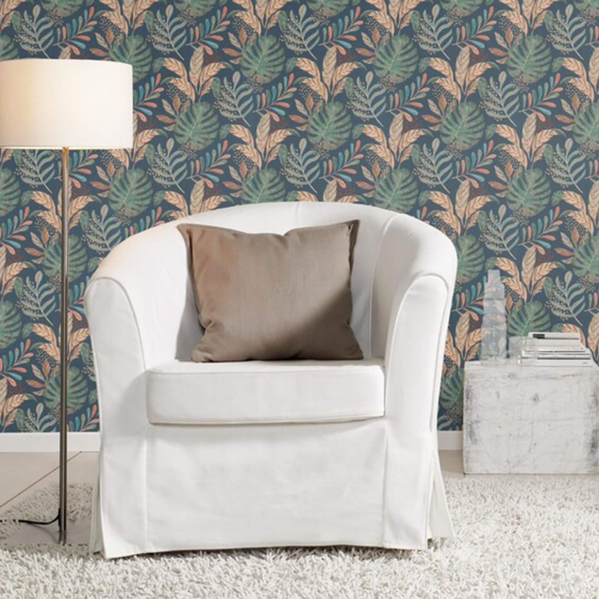 Rasch papier peint intissé, papier peint à motifs Salsa bleu nuit