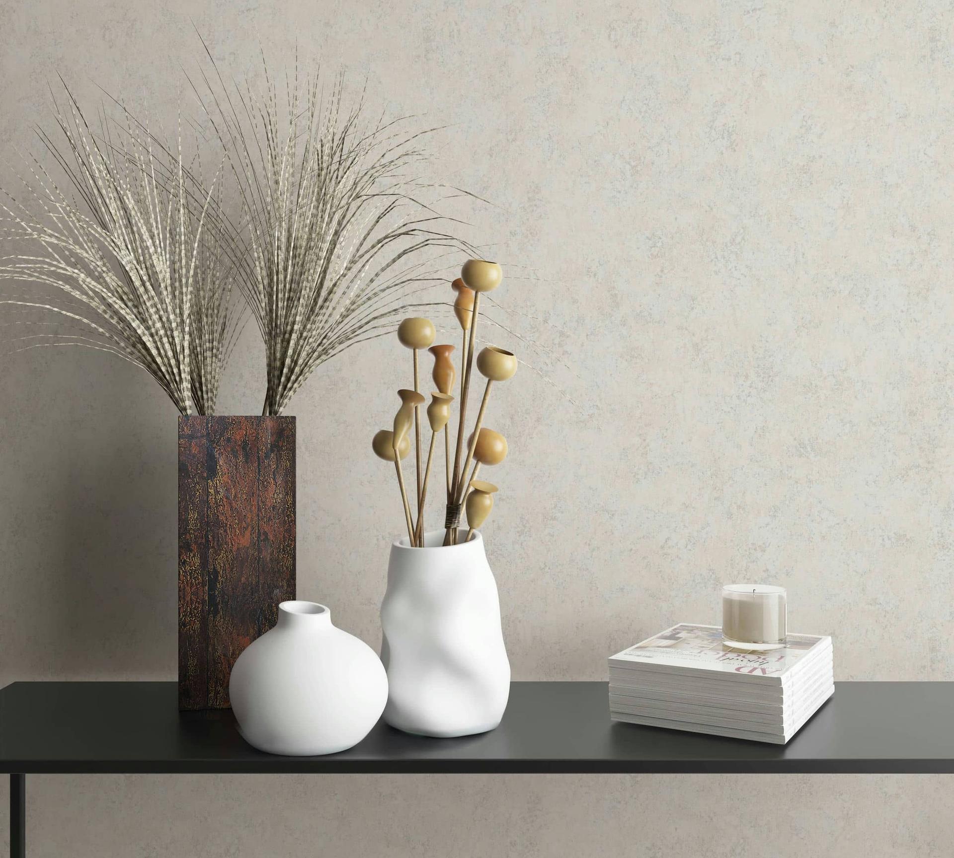 non-woven tapet beige betonlook til stue soveværelse kontor marburg tapet