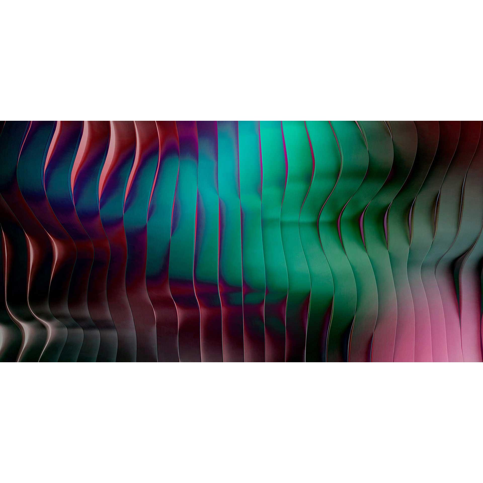 metallic look 3D golvende textuur ruby magenta - diepte-effect vliesbehang