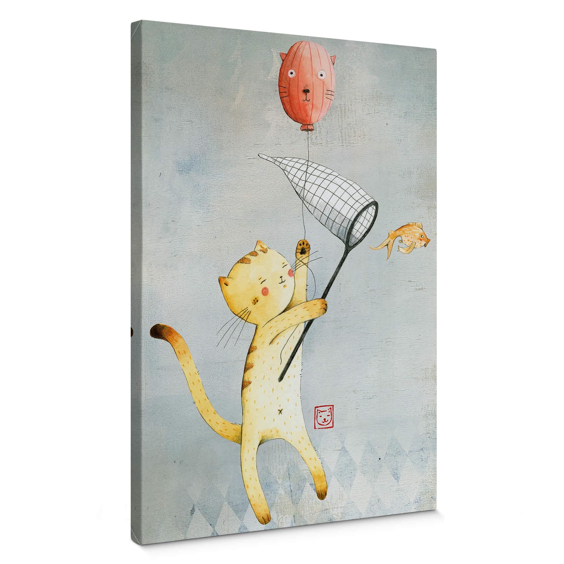Lienzo Loske - Gato con globo