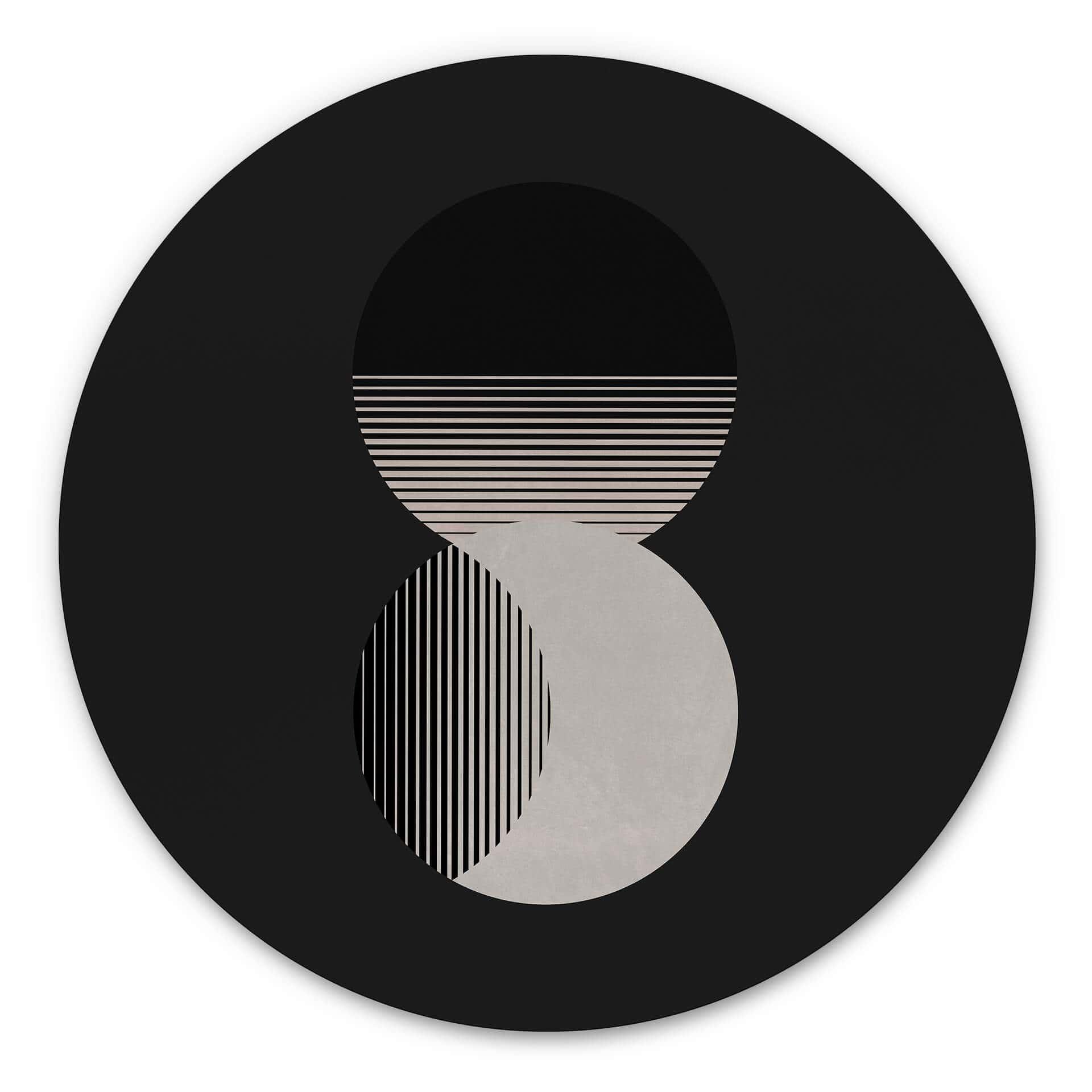 Tableau sur alu-Dibond rond Orara Studio - Lune et soleil