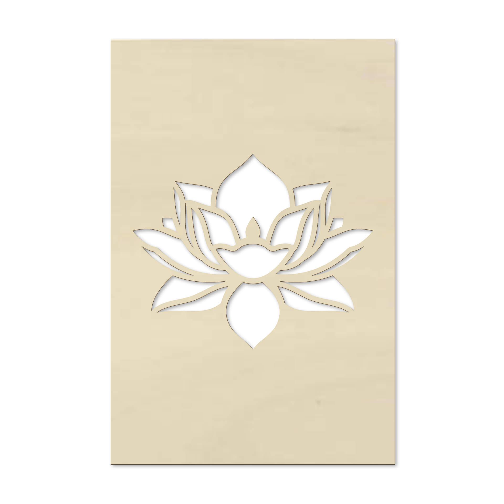 Decoro in legno - Fiore di loto