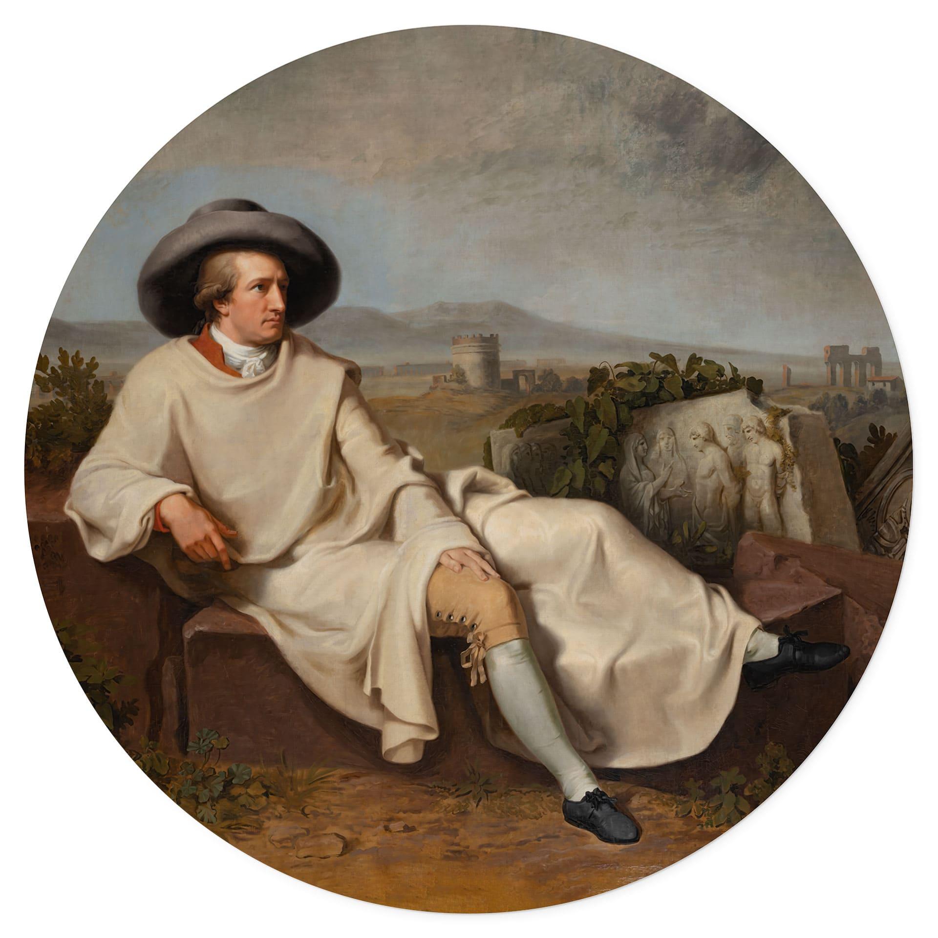 Vinilo decorativo Tischbein - Goethe en la campiña romana - Redondo