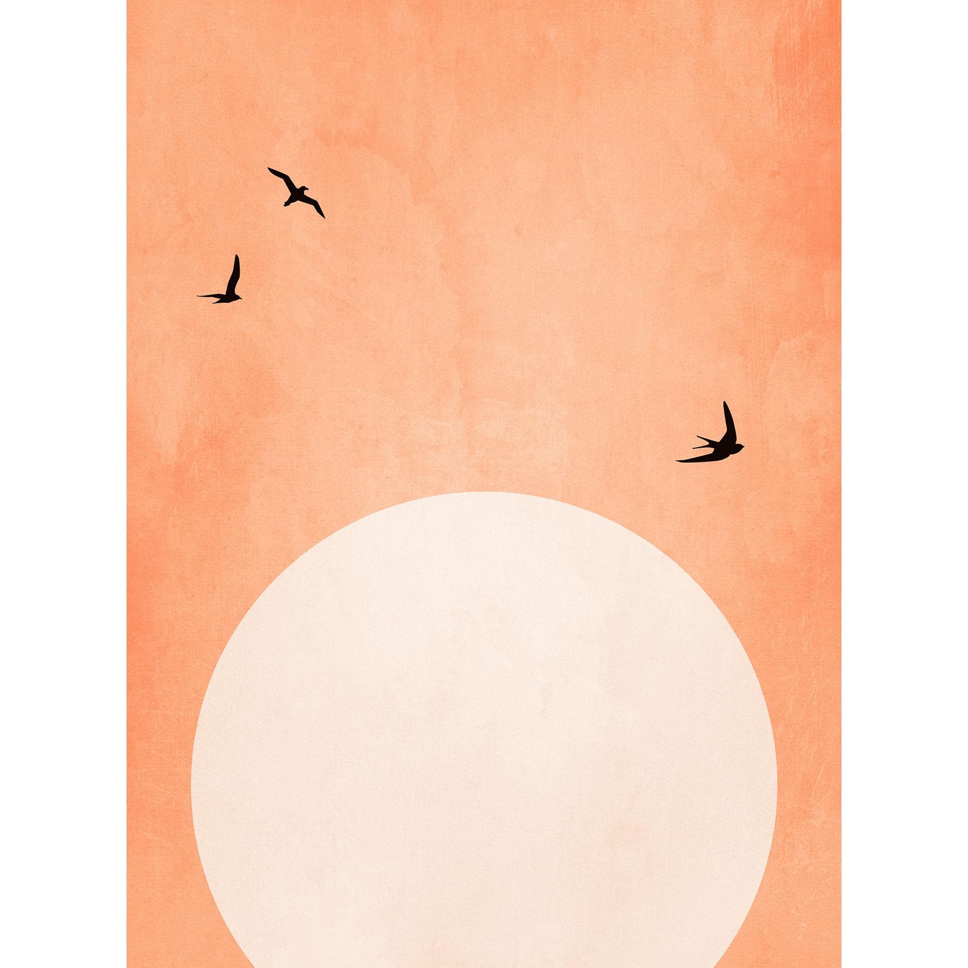 Fotobehang Abrikooskleurige zonsondergang - Kubistika