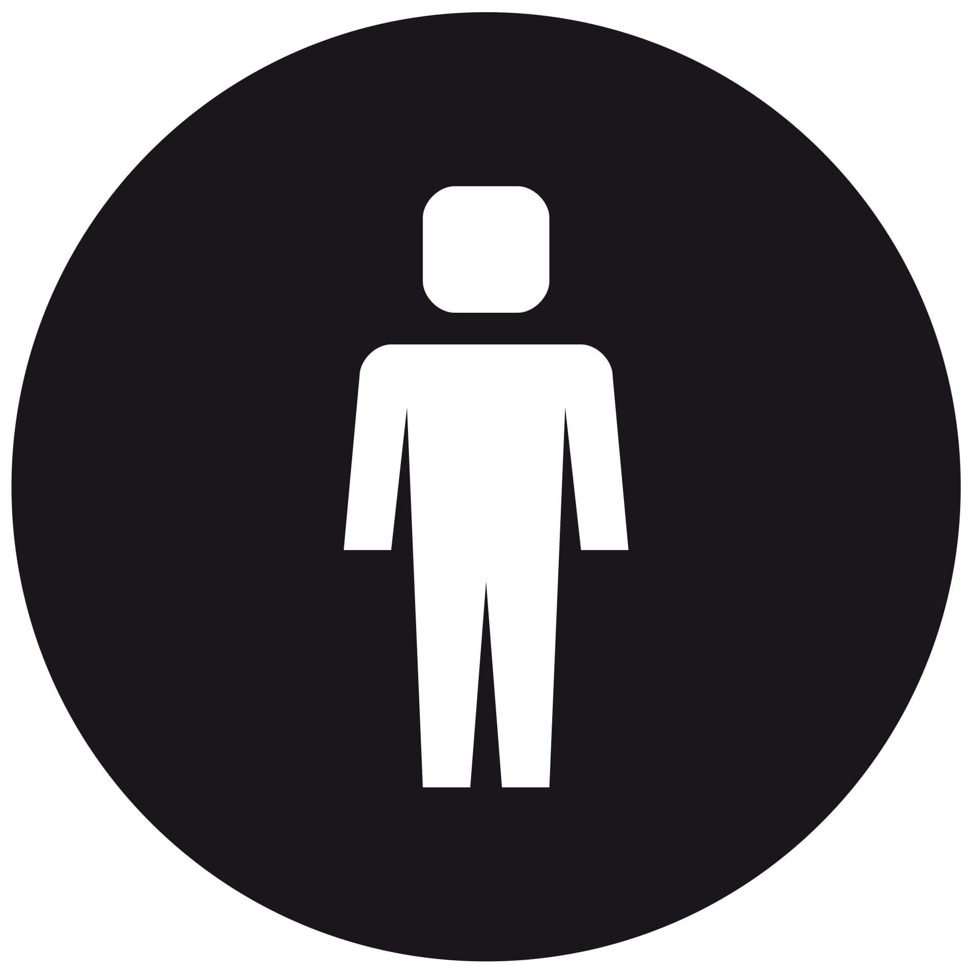 Wandtattoo Emoji WC Herren