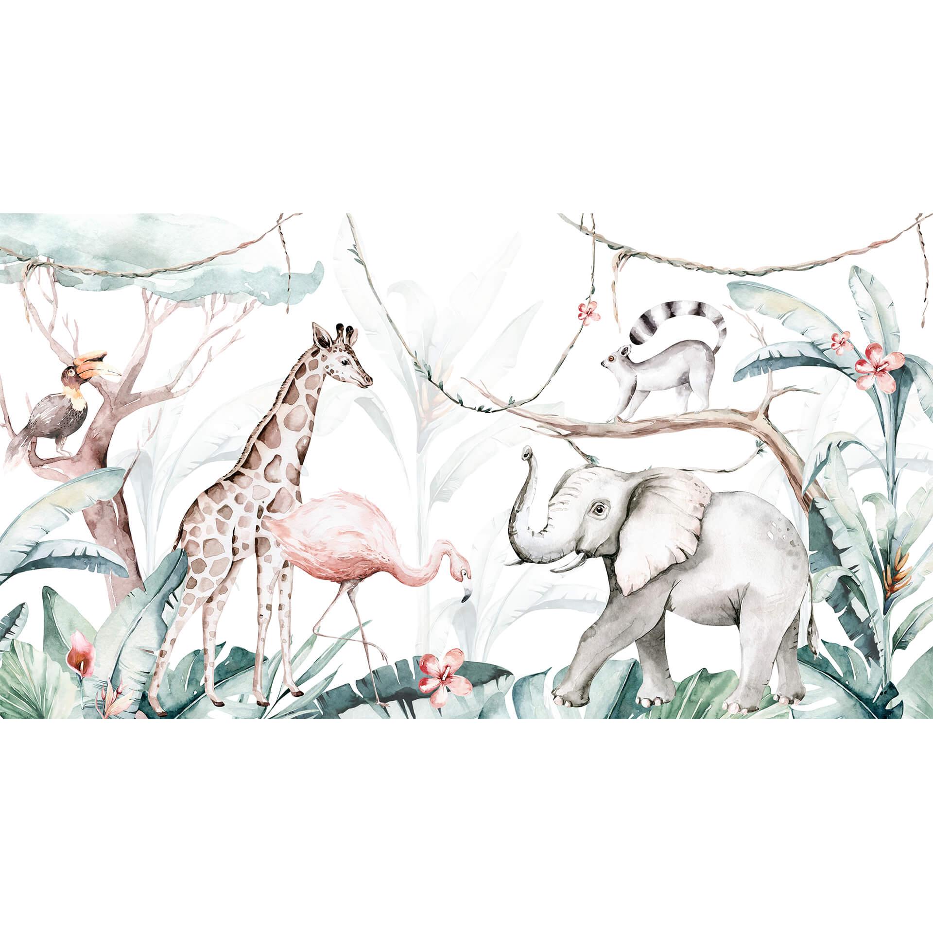 Fotobehang Kvilis - Dierenvrienden in de Jungle