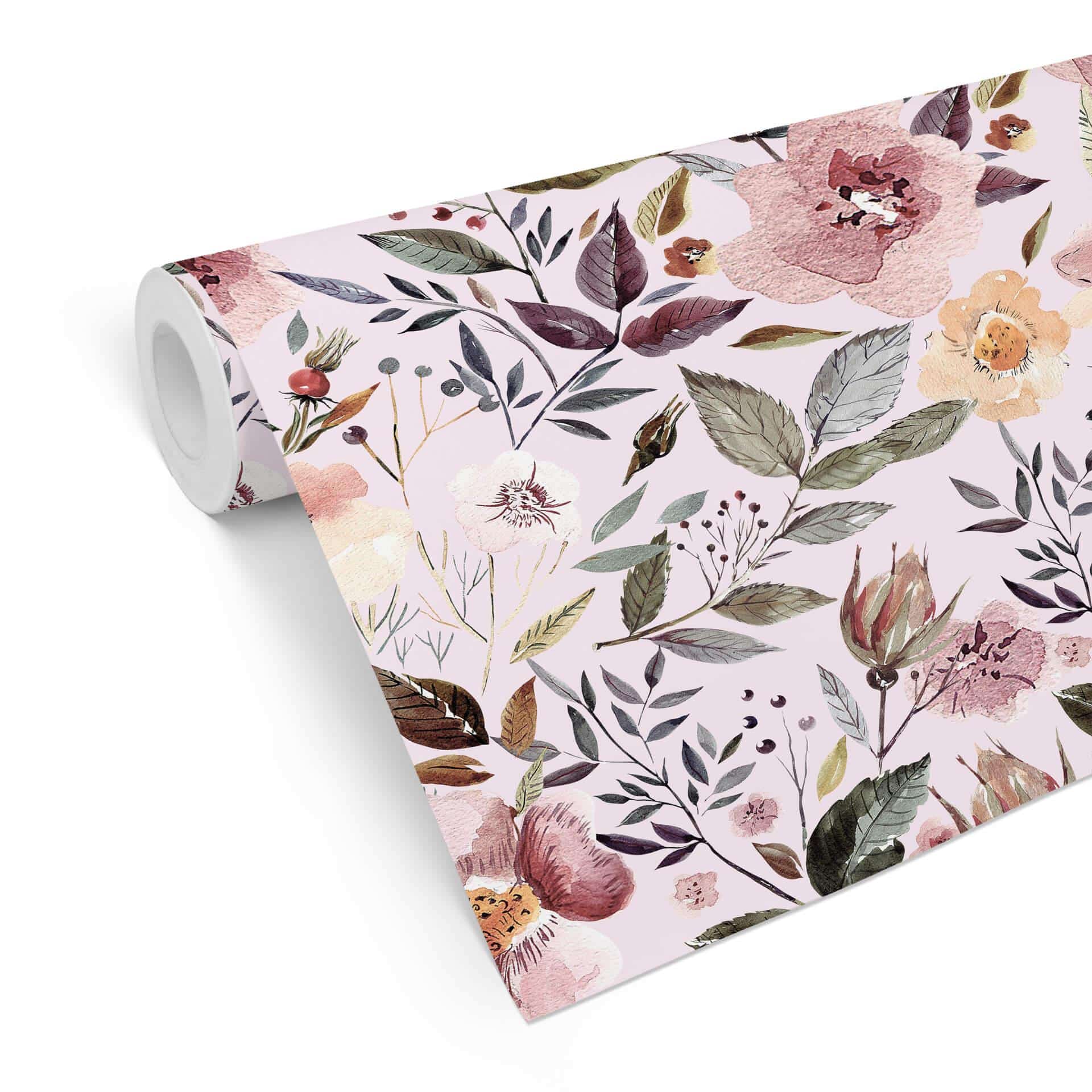 Mønstret tapet UN Designs - Blomster i akvarel