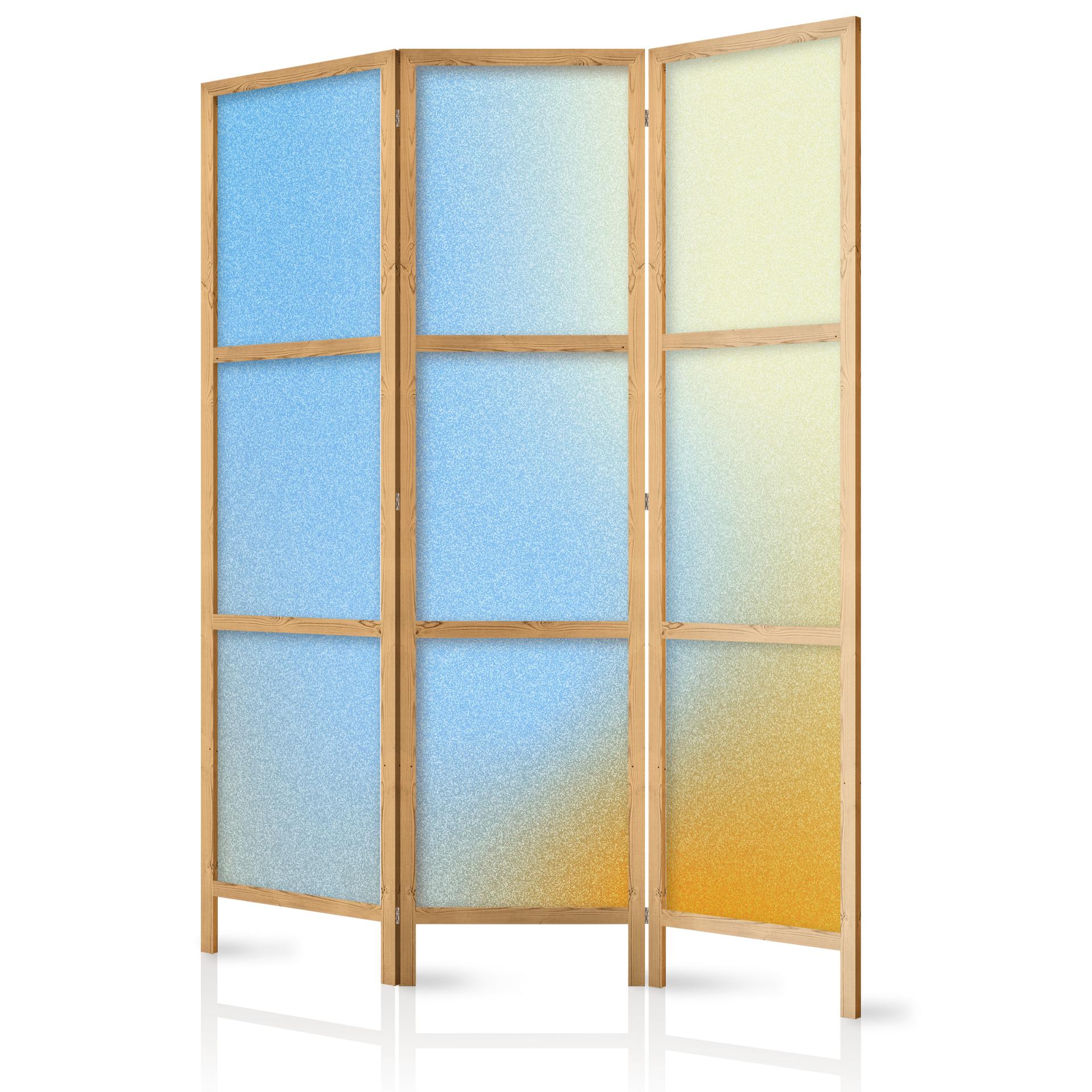 Japanischer Paravent, Raumteiler freistehend, Trennwand - Energetic Gradient: Vibrant Colors