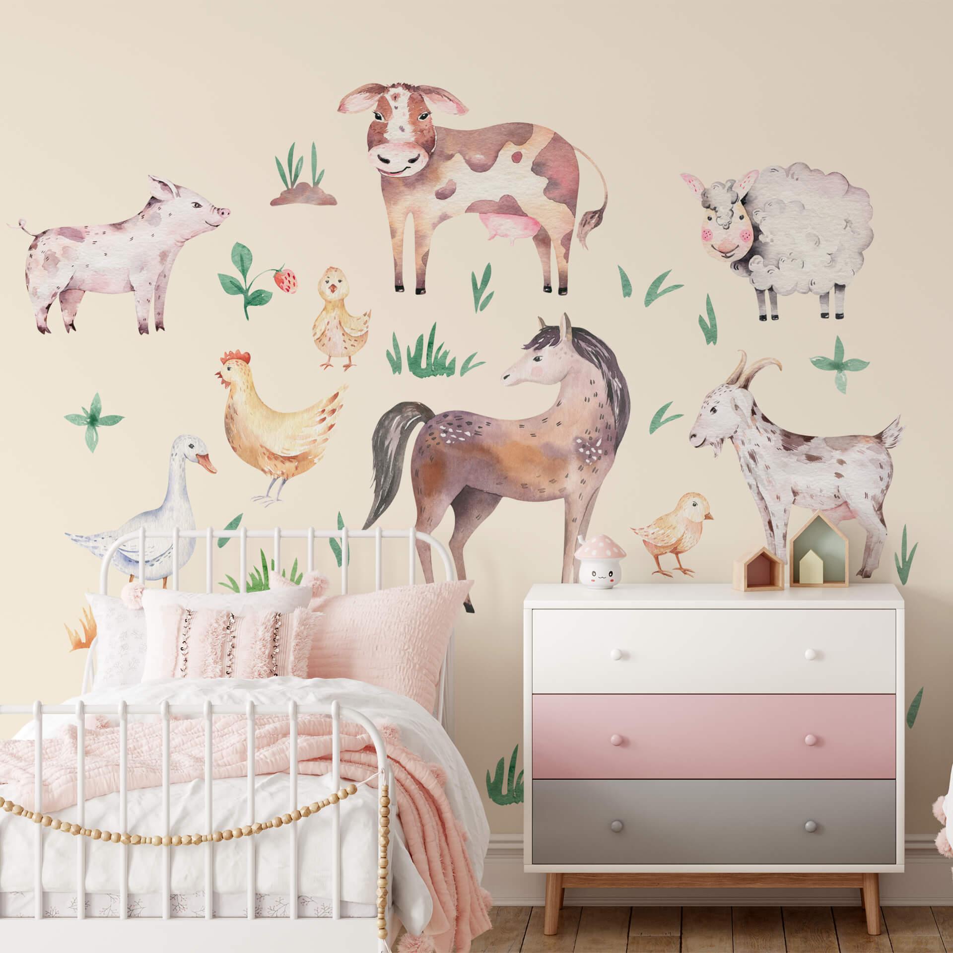 Wandtattoo Kvilis - Bauernhof Tiere Set (33-teilig)