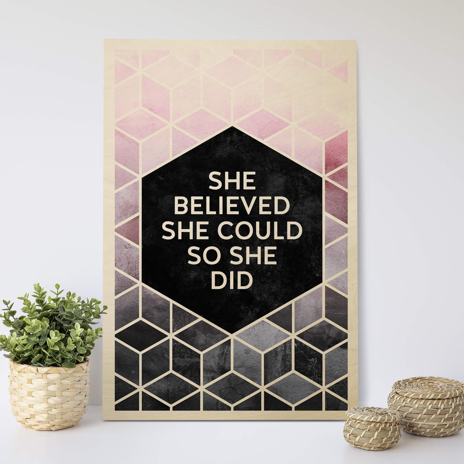 Plakat drewniany Fredriksson - She Believed