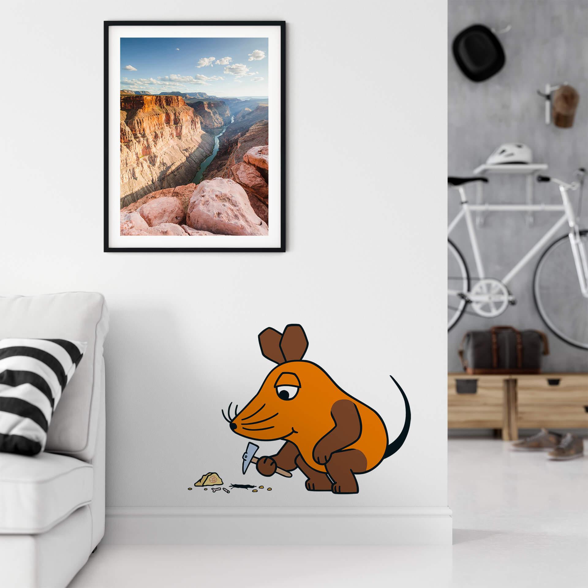 Muursticker De Muis Graaft