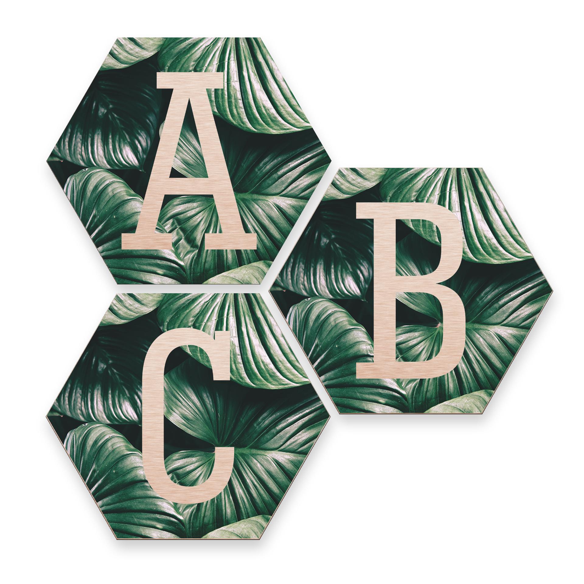 Hexagone Lettres Décoratives - Alu-Dibond effet cuivré - Urban Jungle