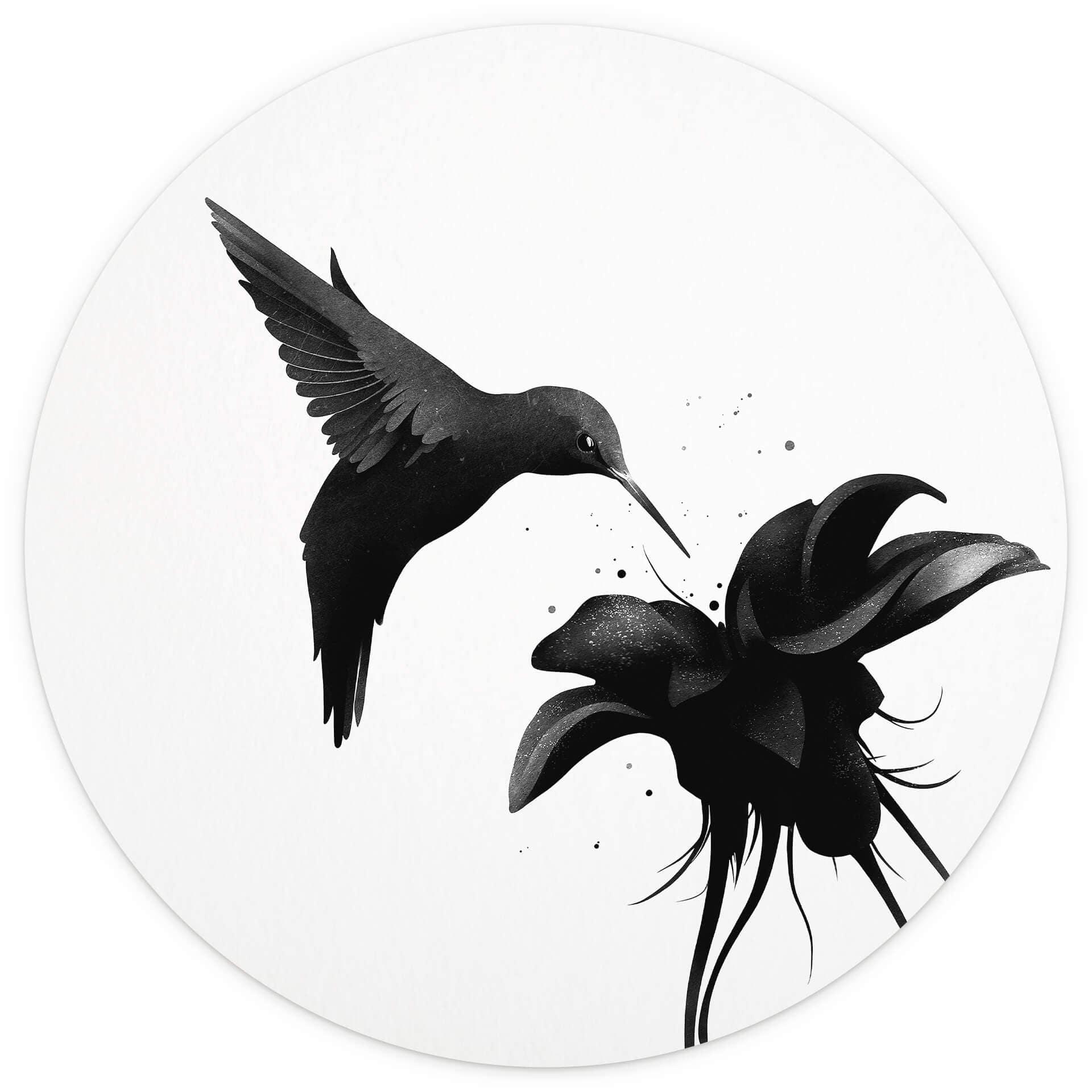 Behangcirkel Ireland - Hummingbirds - vliesbehang/zelfklevend vliesbehang