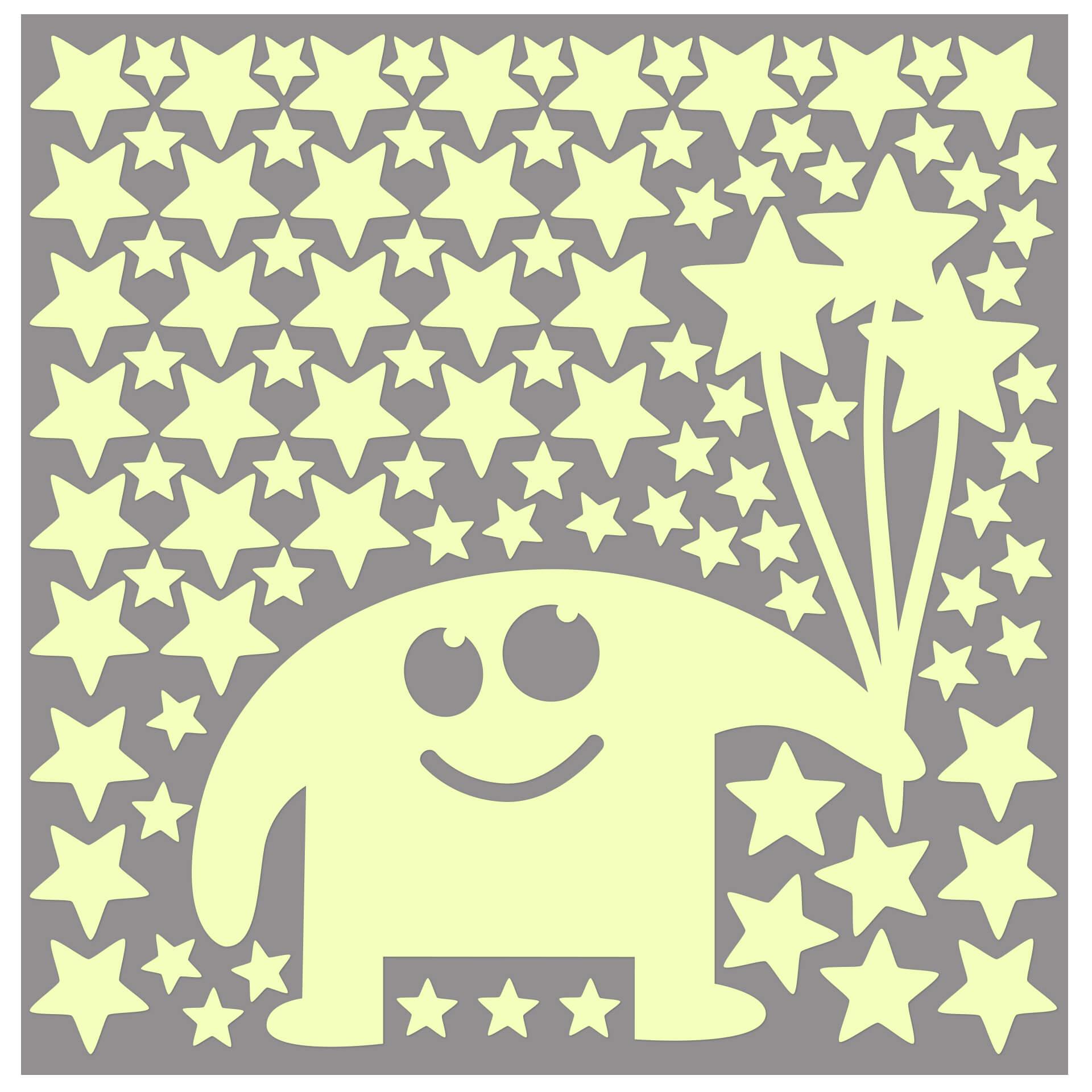 Wallsticker - Selvlysende Monster