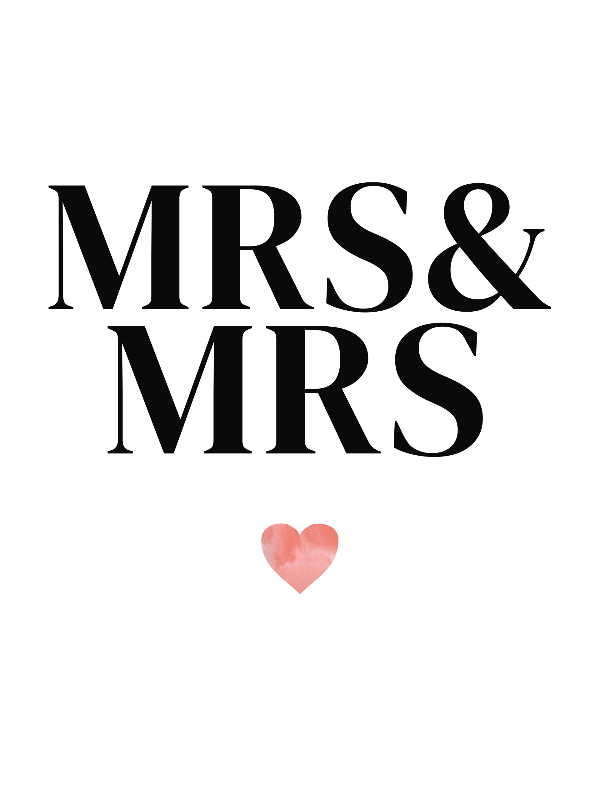 Poster Mrs & Mrs + Gepersonaliseerde Tekst