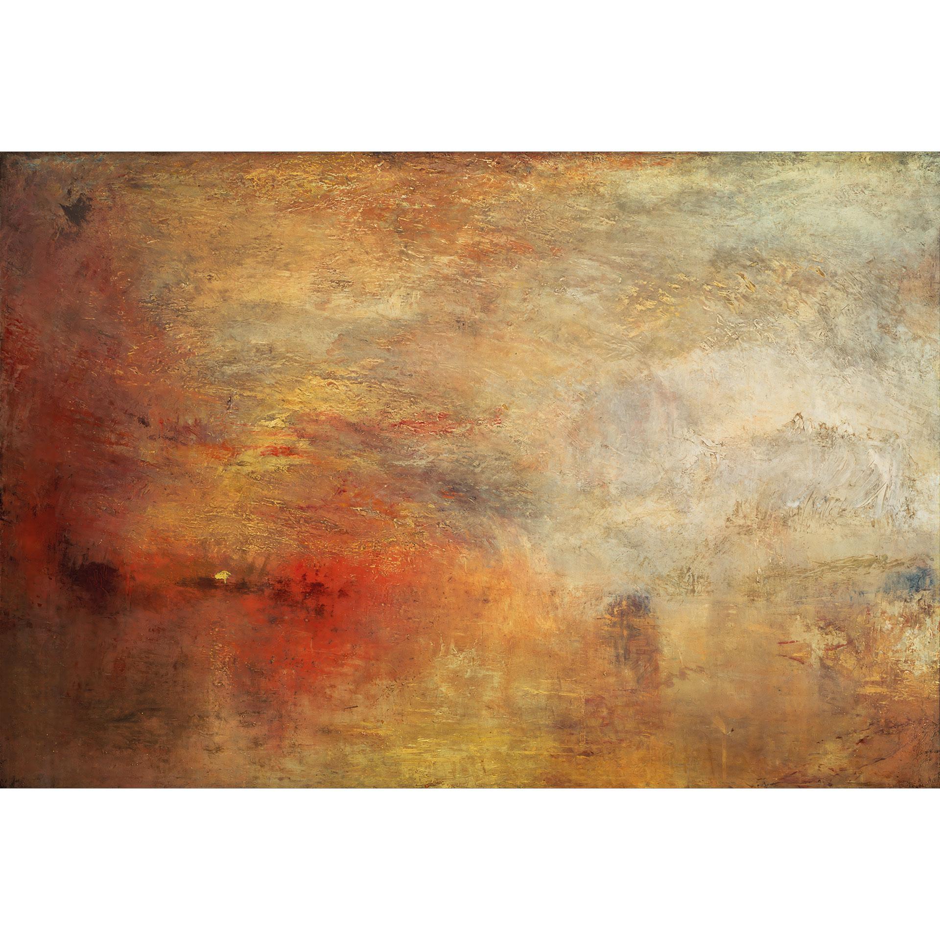 Fotobehang Turner - Zonsondergang over een meer | Abstract schilderij