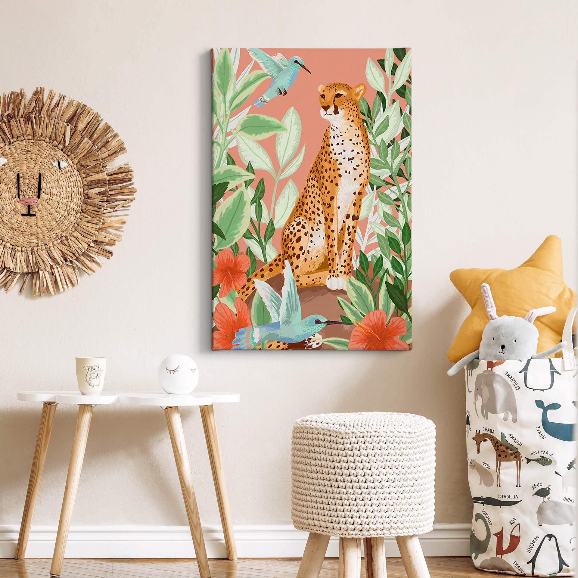 Canvas Goed Blauw - Tropical Pink