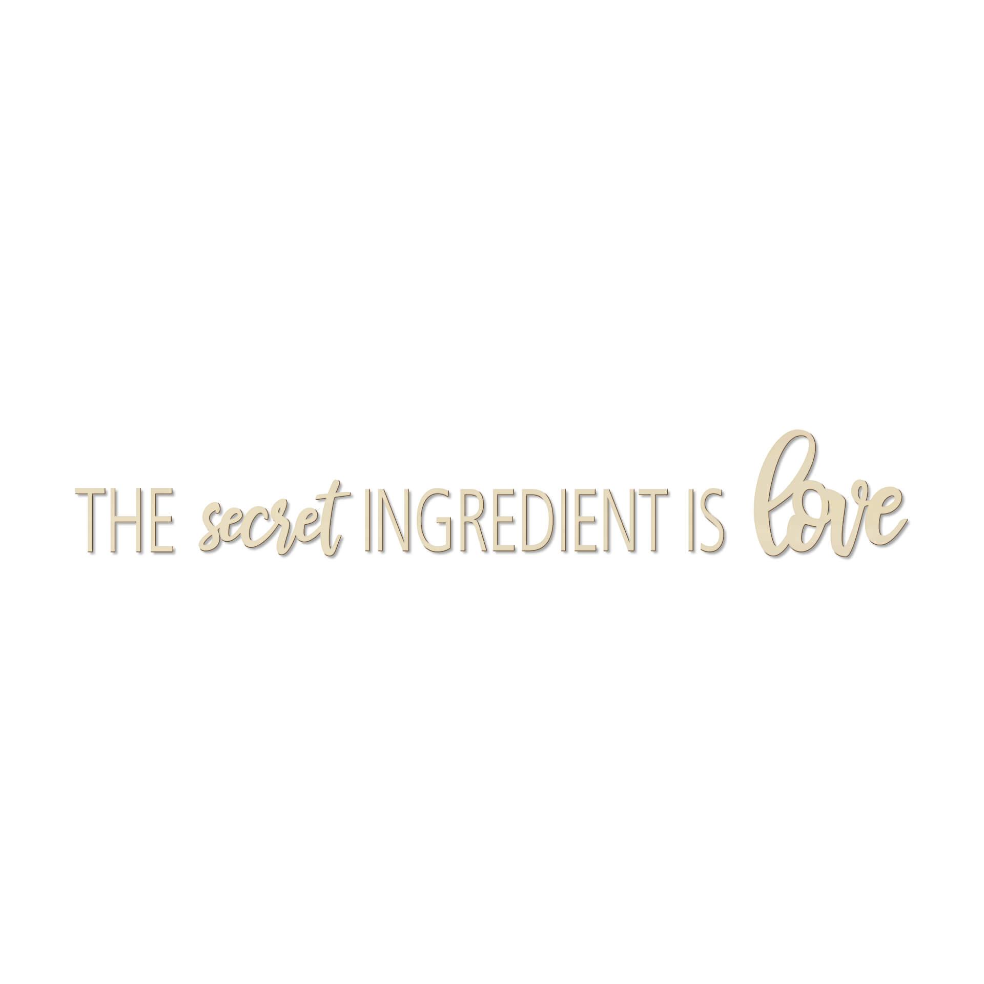 Scritta in legno pioppo The secret ingredient