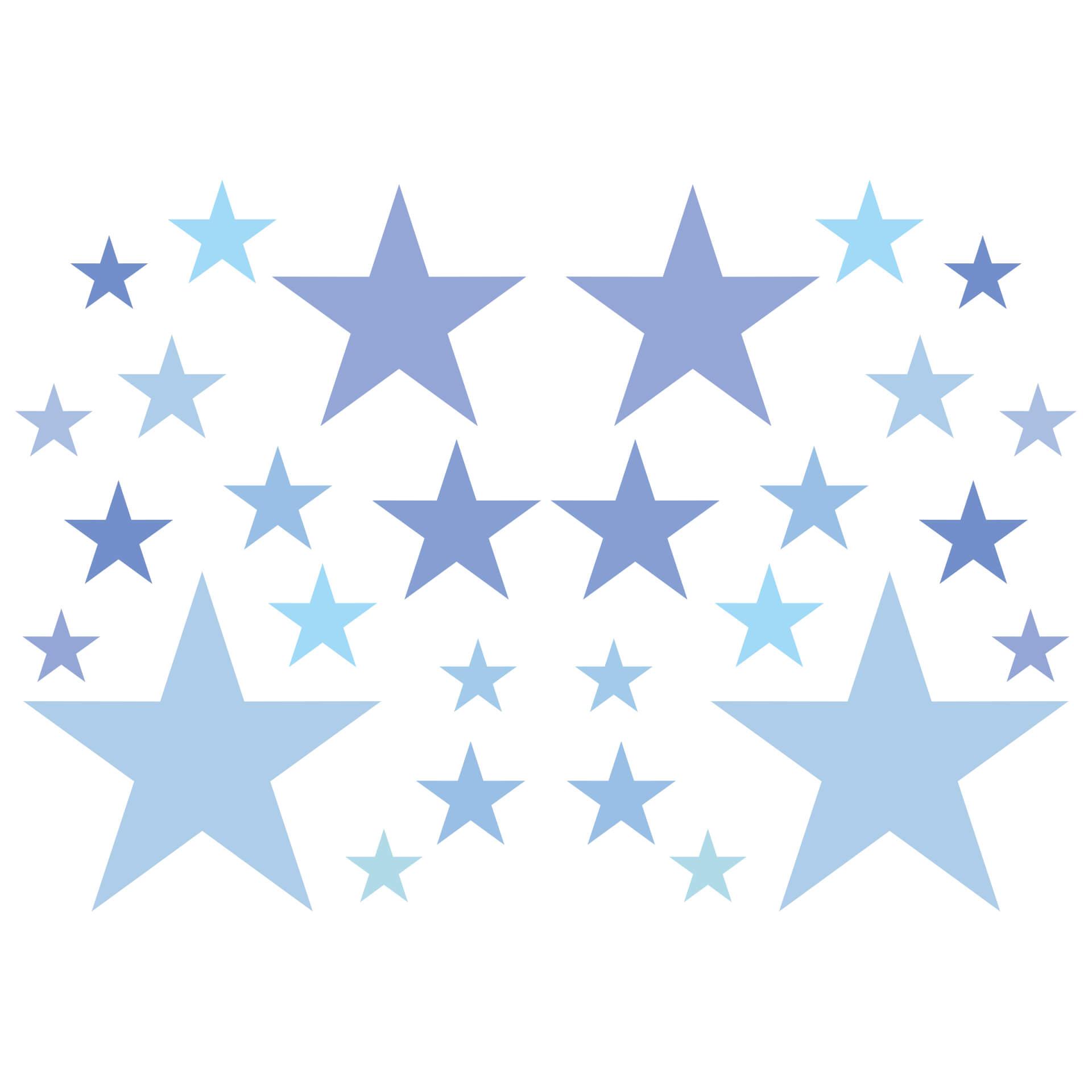 Muursticker set Sterren Pastelblauw
