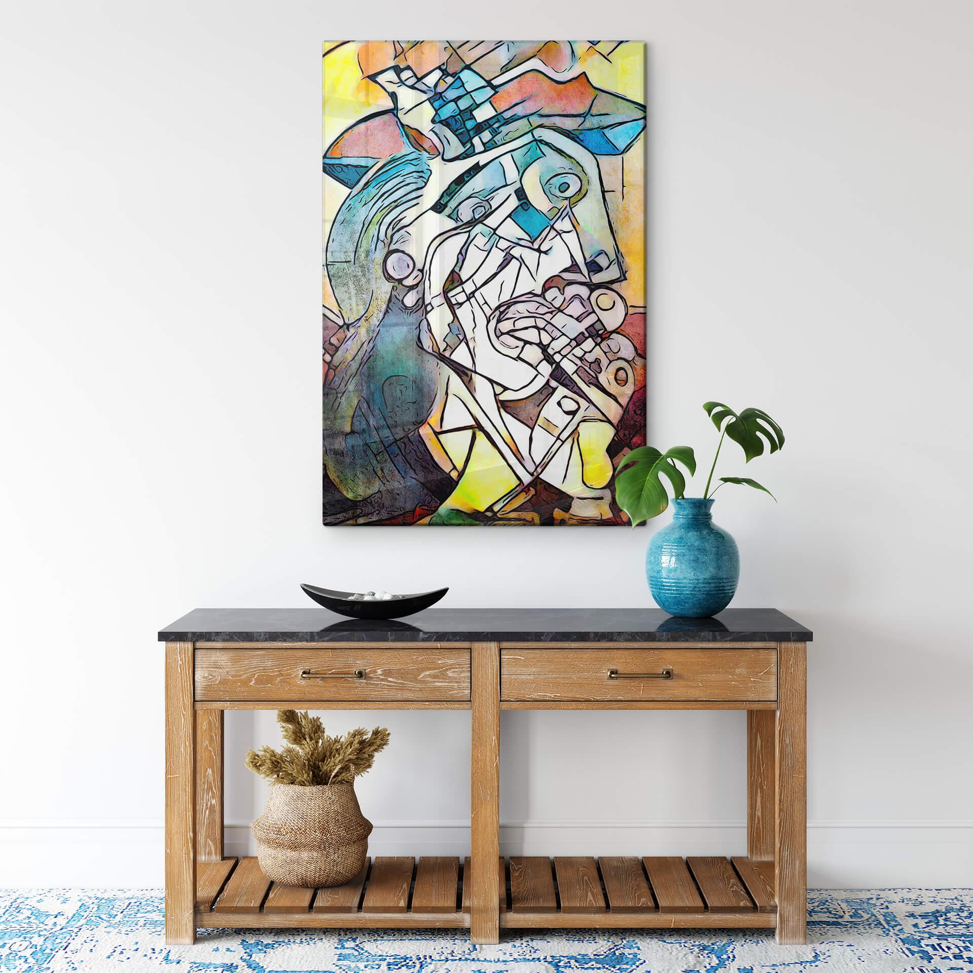 Glasschilderij Zamart - Hommage to Picasso - the Lady
