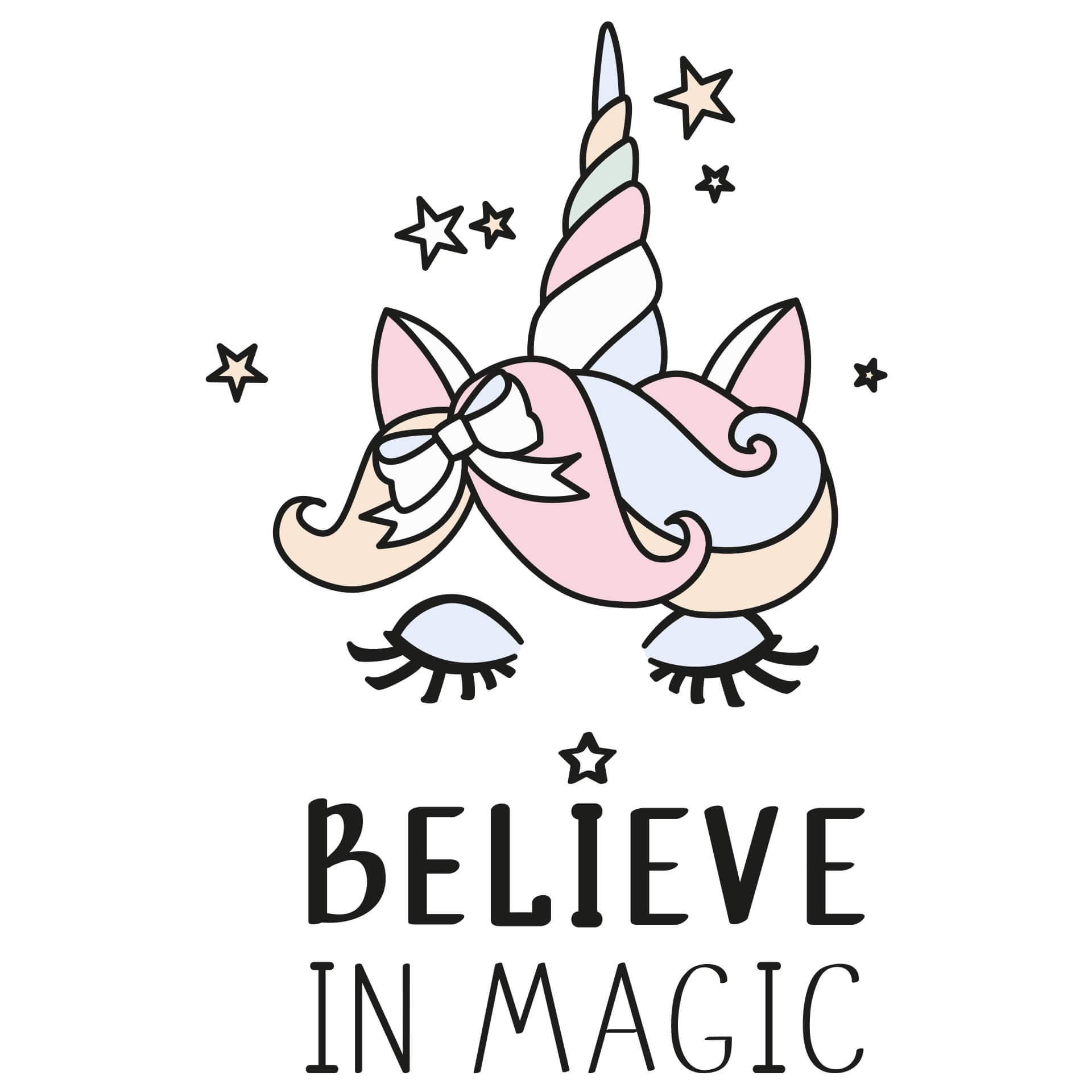 Wandtattoo Kvilis - Einhornkopf Believe in magic