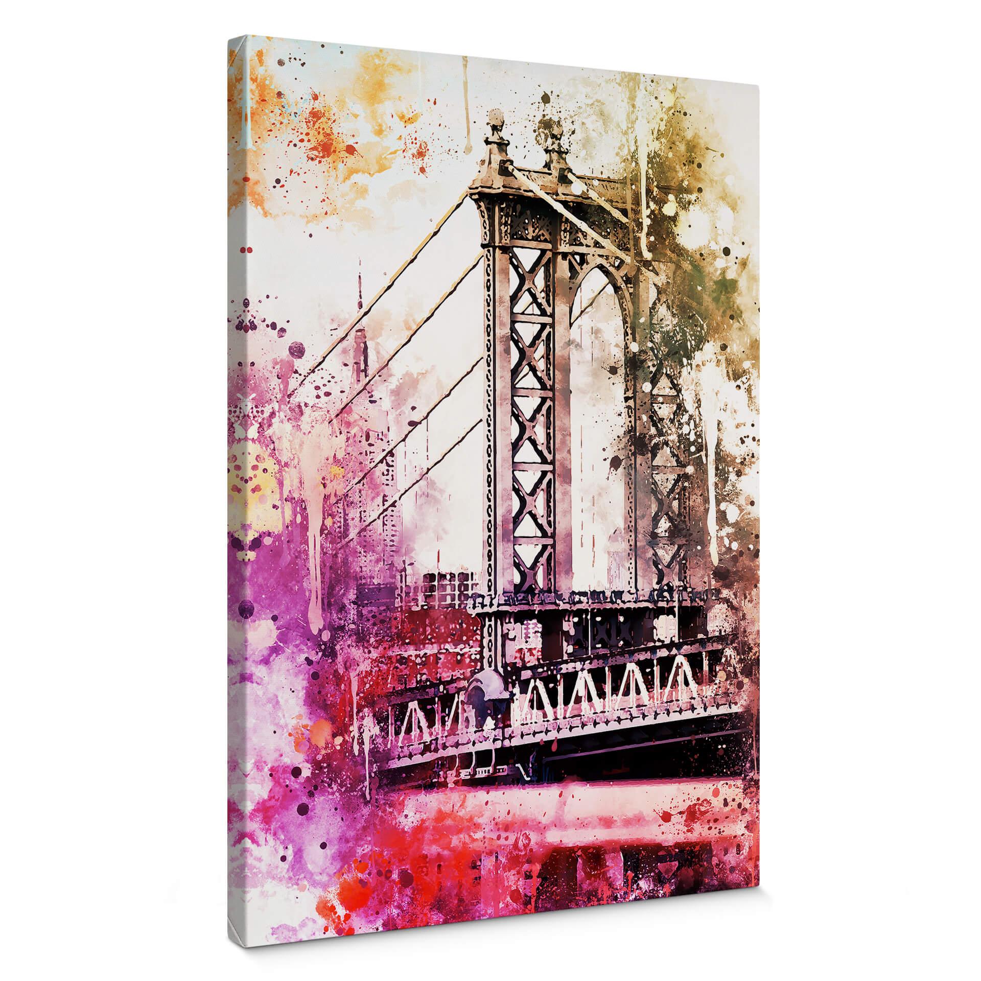Canvastavla Hugonnard - Akvarell: New York Bridge