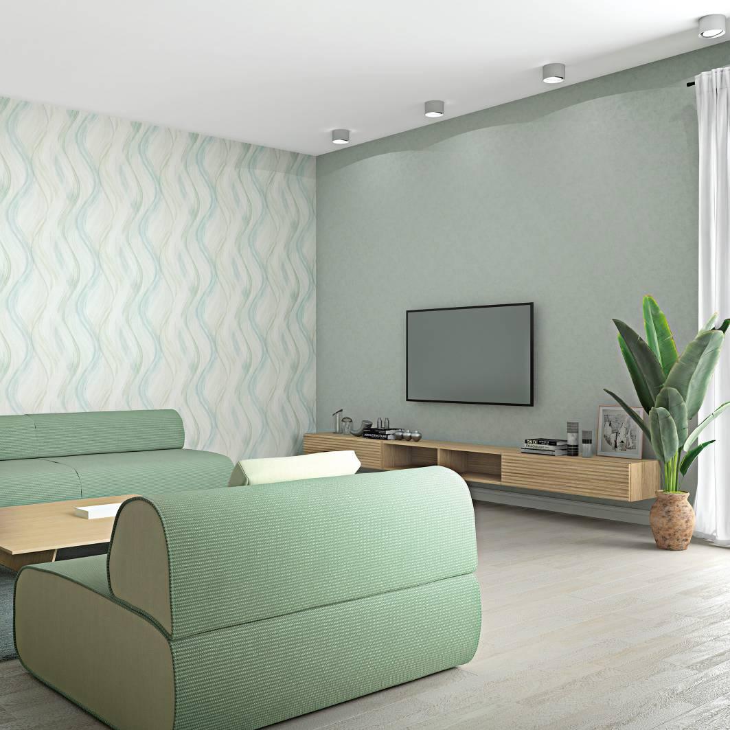 Effen behang, vliesbehang tinten groen
