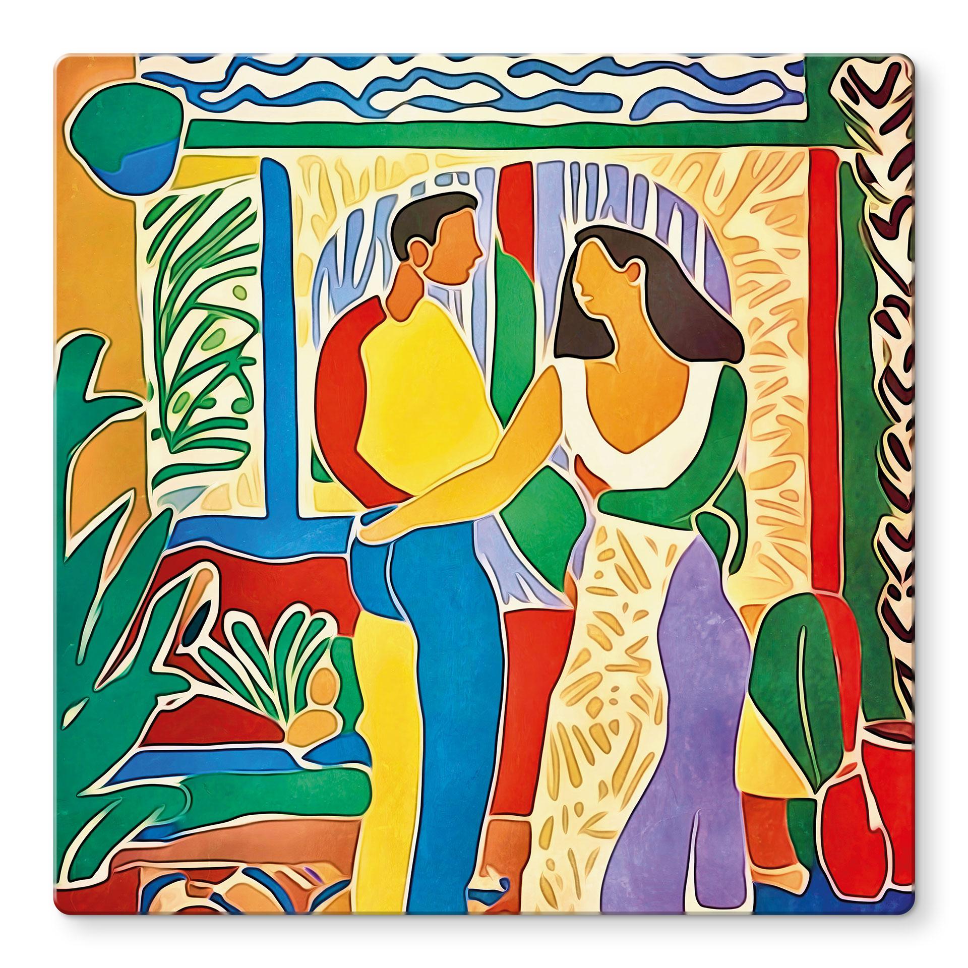 Glasbillede - Elskende - Inspireret af Matisse - Zamart