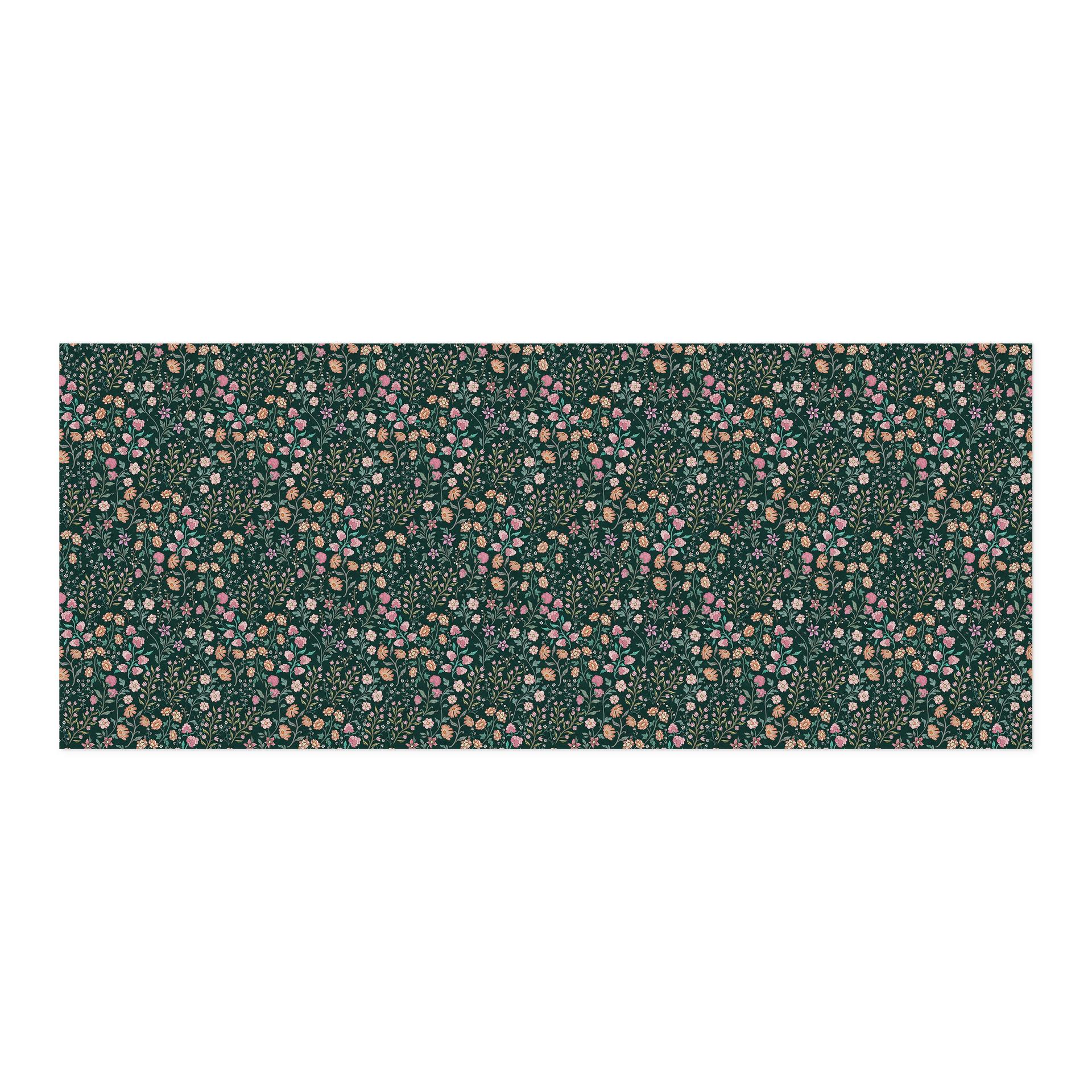 Salpicadero de cocina autoadhesivo flores de prado vintage - verde oscuro - Bloomery Decor