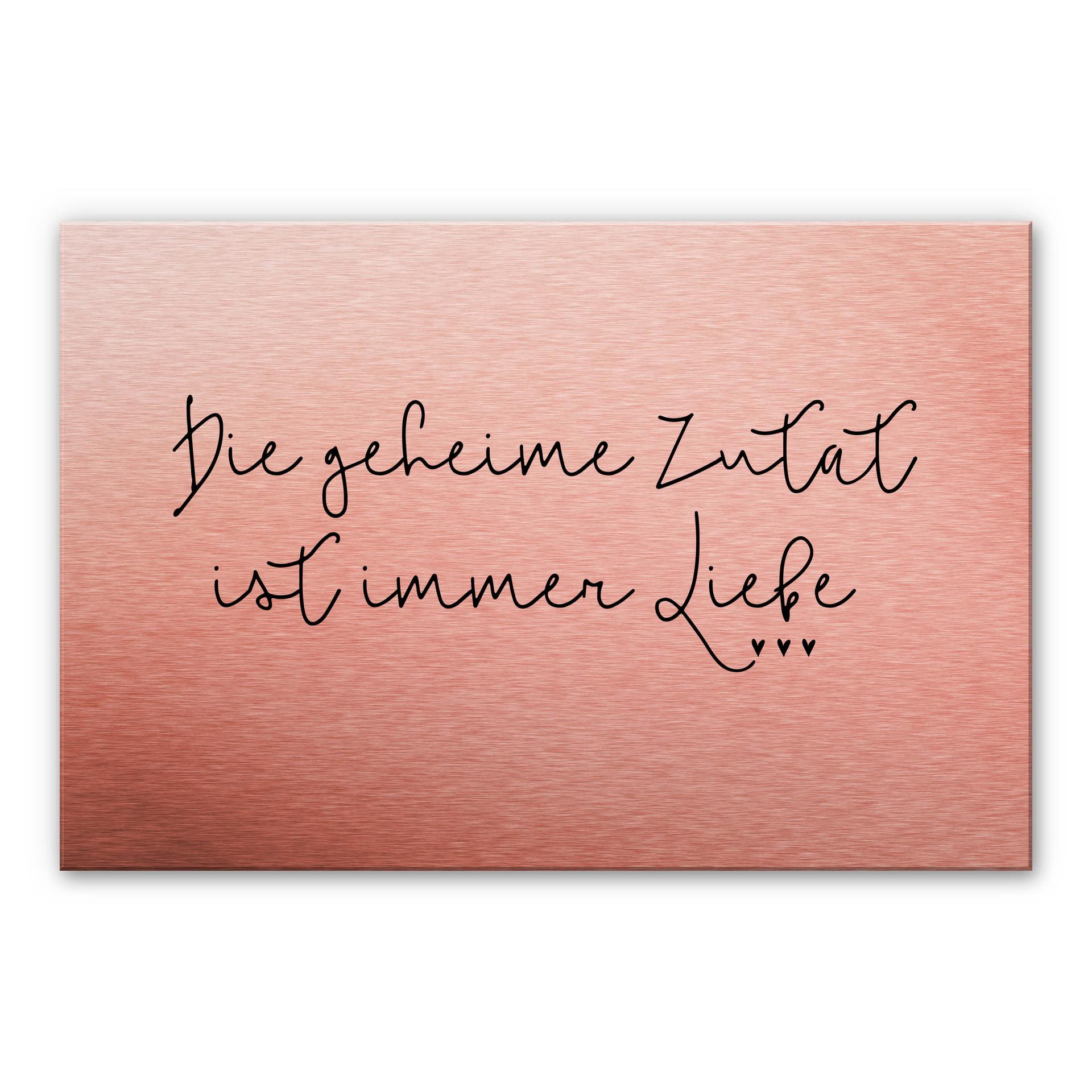 Stænkplade - Die geheime Zutat ist immer Liebe - AluDibond