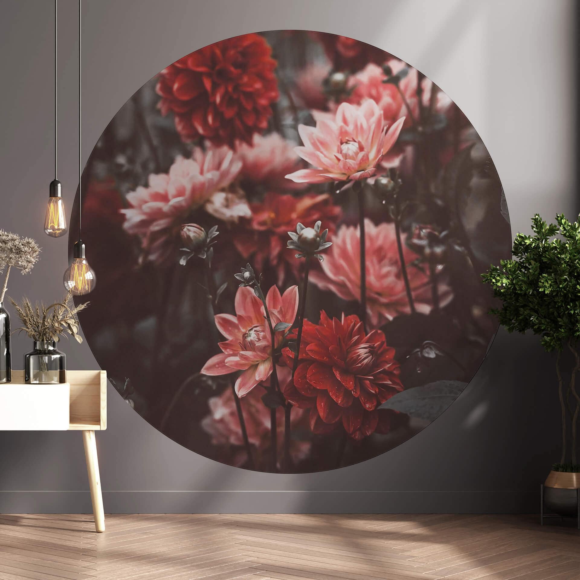 Fototapet - Rundt Annie - Sommerblomster - vliesetapet/selvklæbende non-woven tapet