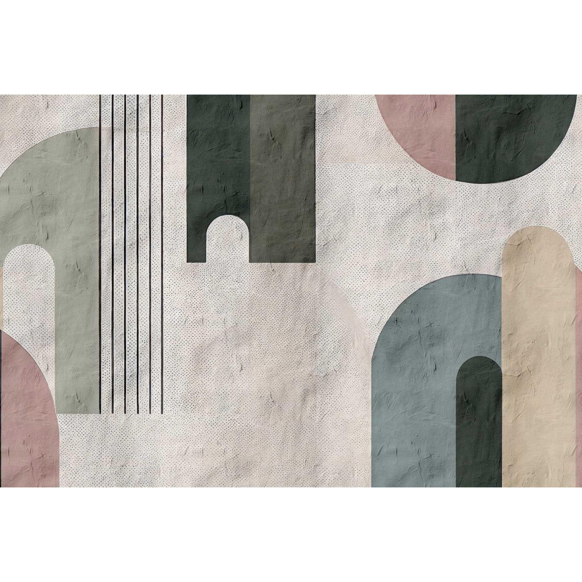 Geometrisch abstract behang in pastel - vliesbehang met modern design