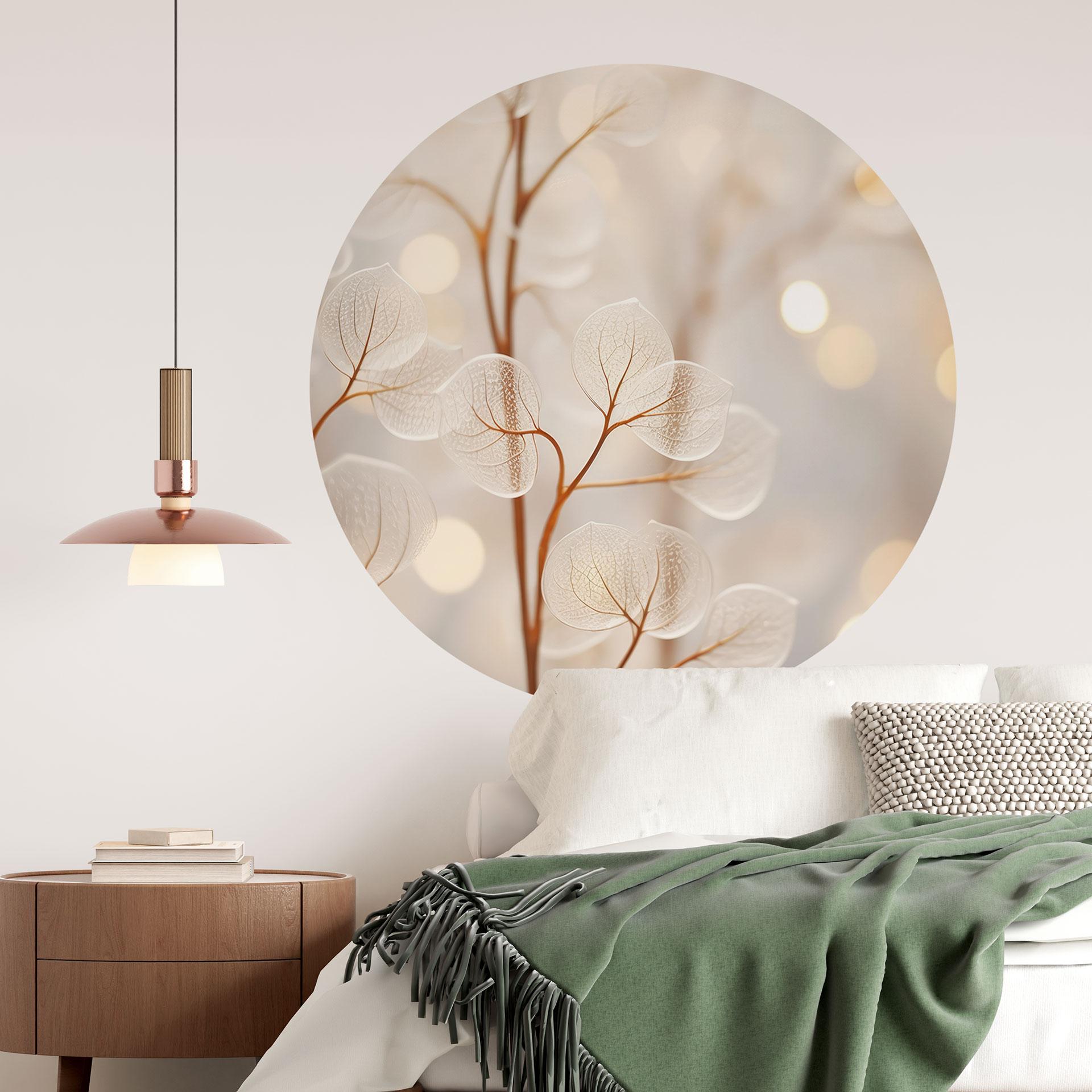 Wallsticker Filigran blade Beige - Treechild - Rund