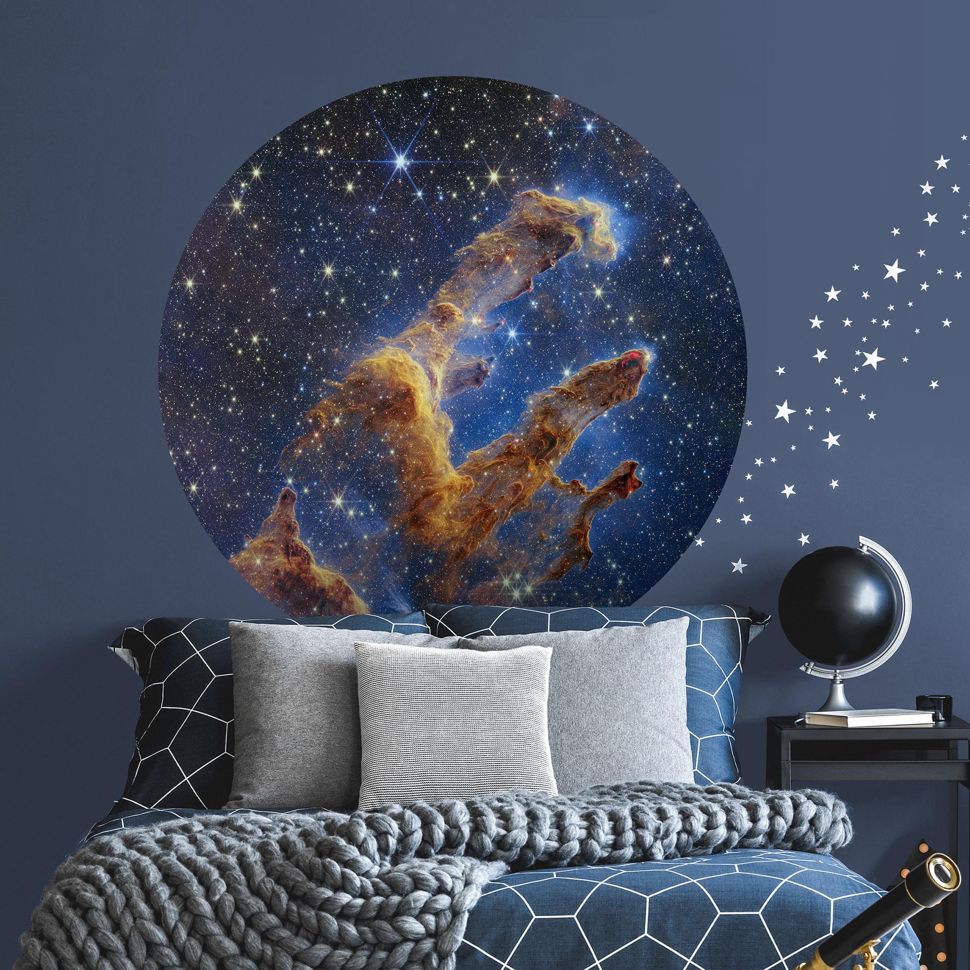 James Webb-teleskopets Wallsticker - Skabelsens søjler - Rund