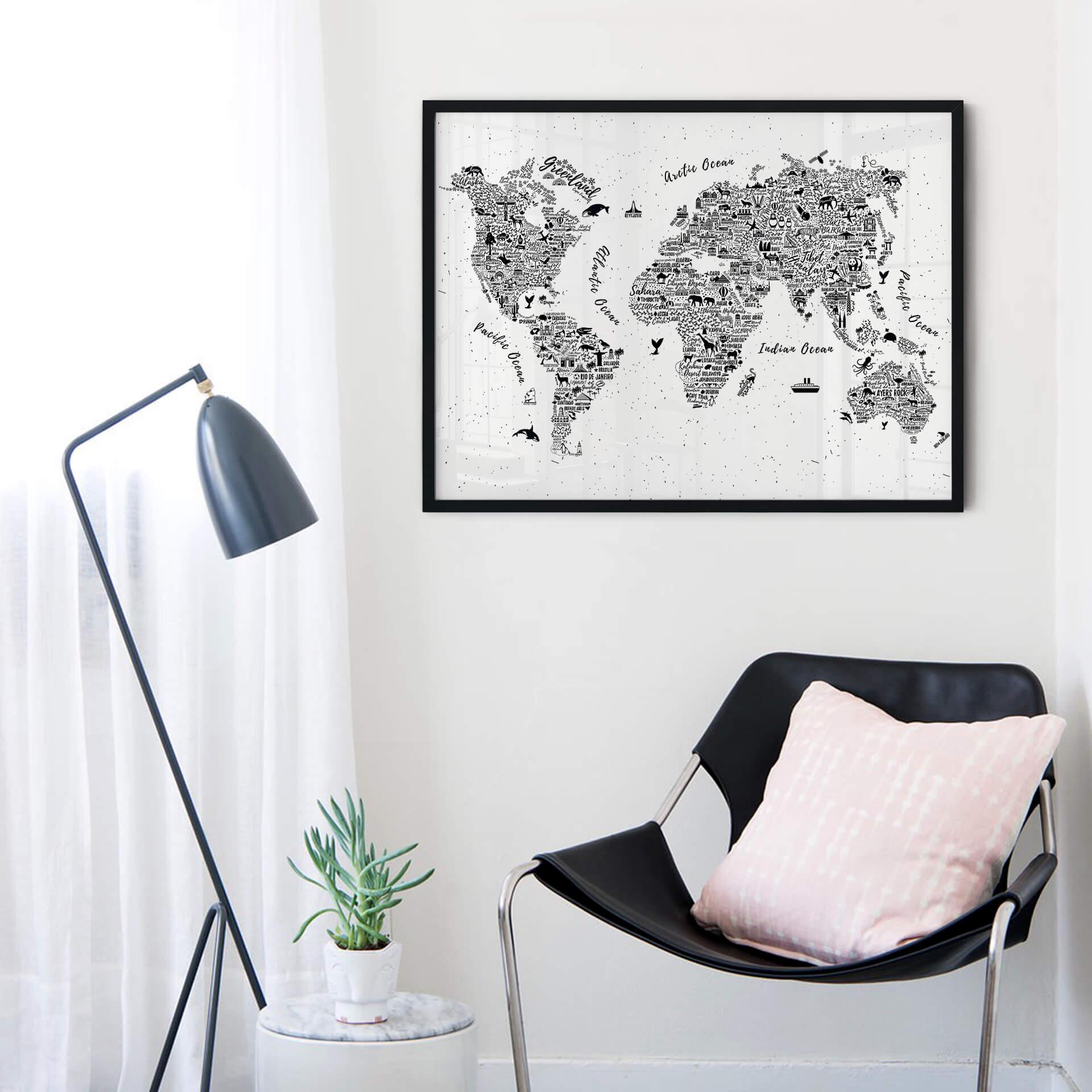 Plakat mapa świata - Dookoła świata