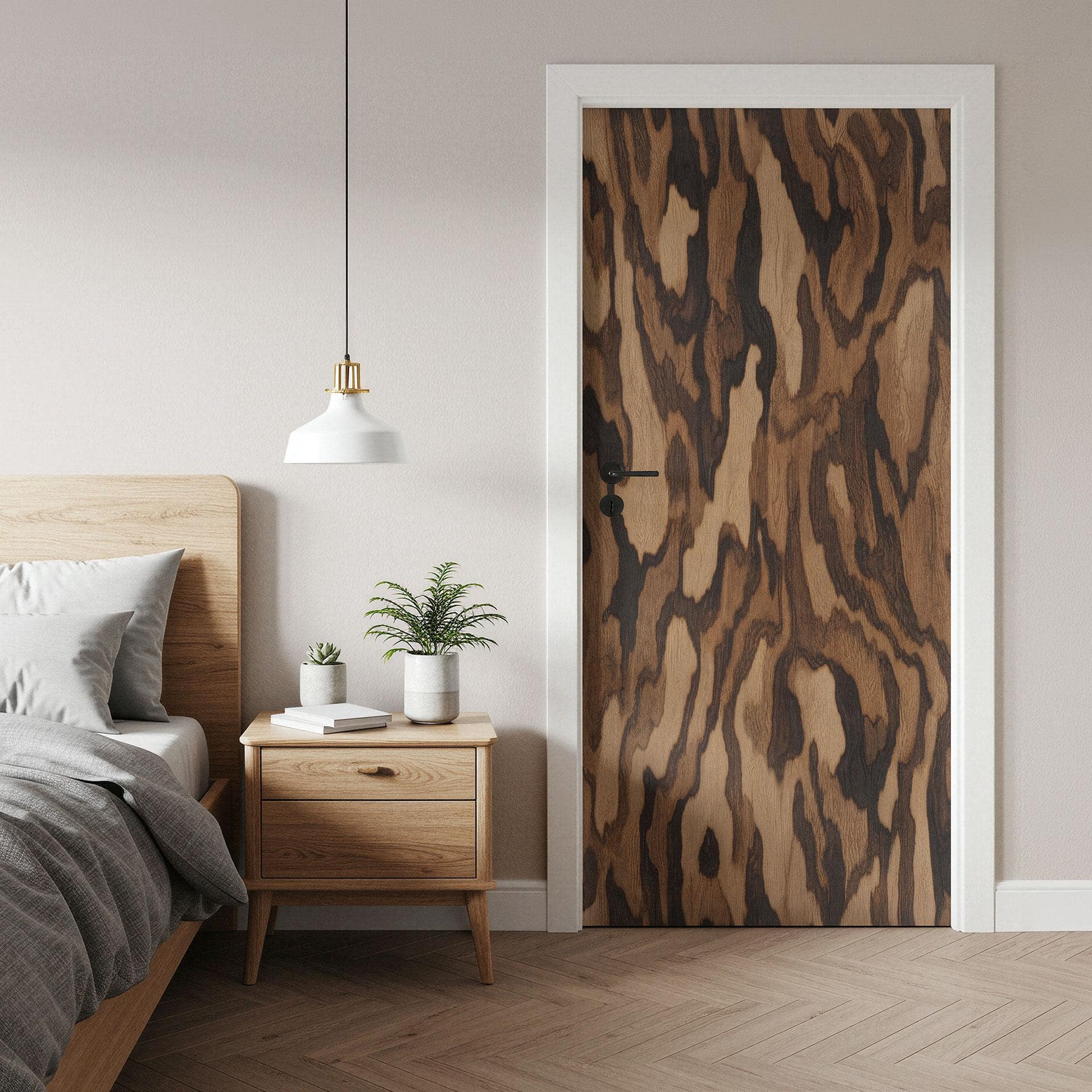 Pellicola per Porte Ettore Walnut - Venatura del Legno Astratta - Sir Edward x Grigory Gladarev